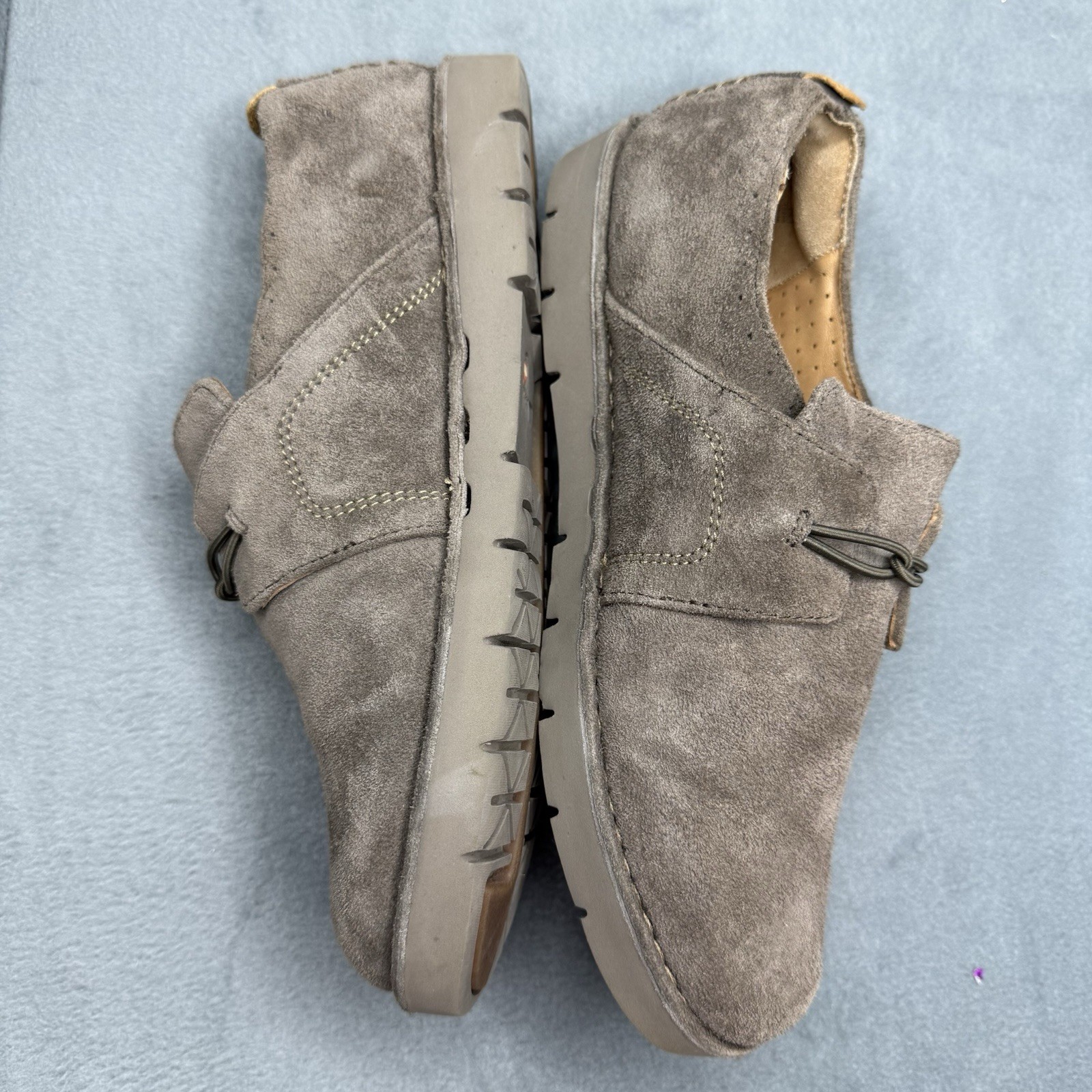 Clarks Unstructured Loafers Womens Size 8 Taupe Nubuck Slip On Comfort Shoes