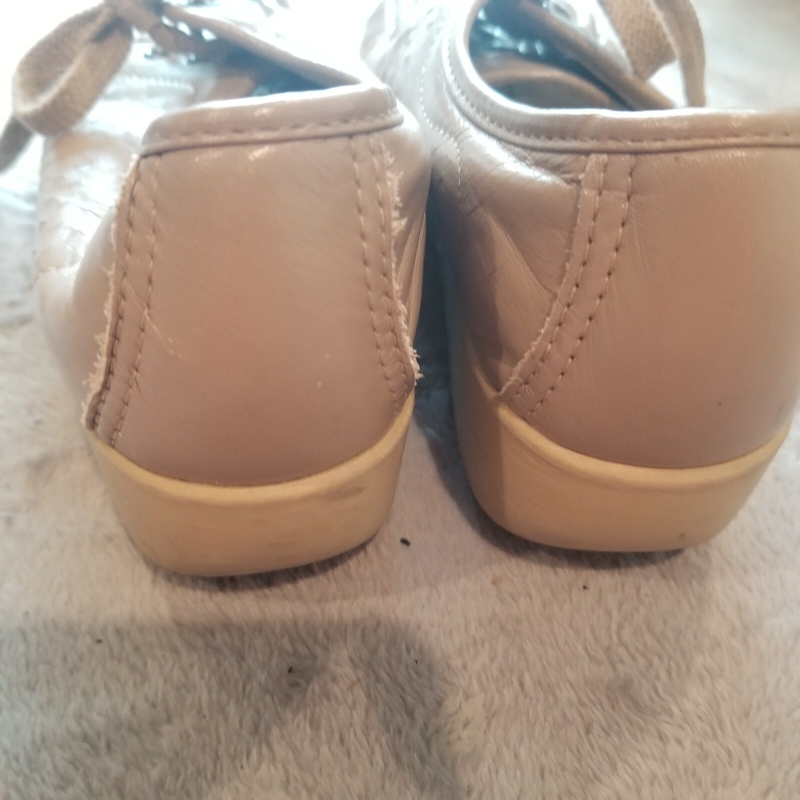 Genuine SAS Womens Handsewn Leather Lace Up Loafer Shoes Tan Casual Made in USA