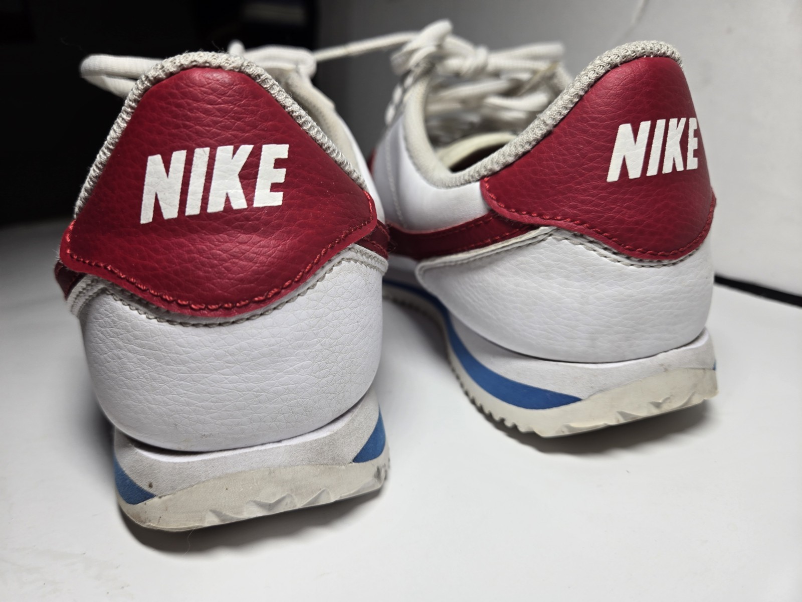 Nike Cortez Forrest Gump Sneakers White Varsity Red & Varsity Blue Size 6y