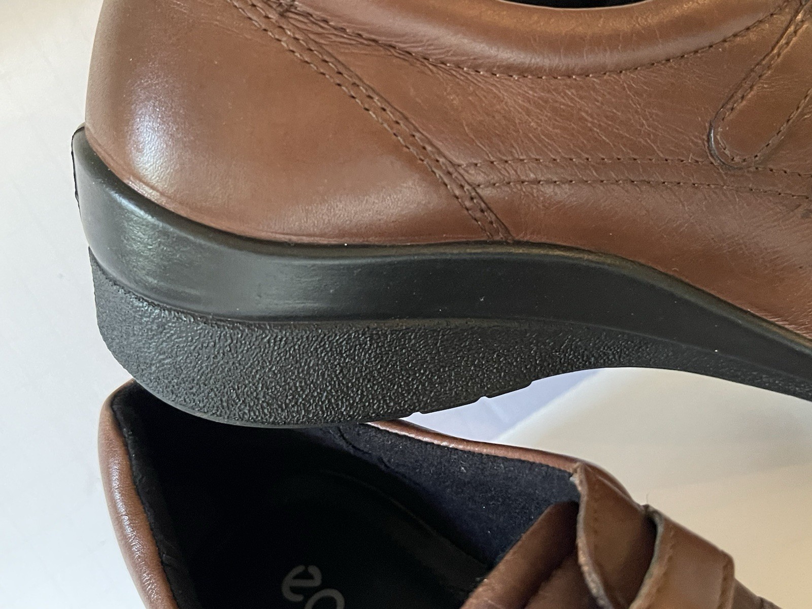 Ecco Casual Wedge Loafers Women EU 40/ 9-9.5 US Brown Leather Walking Shoes