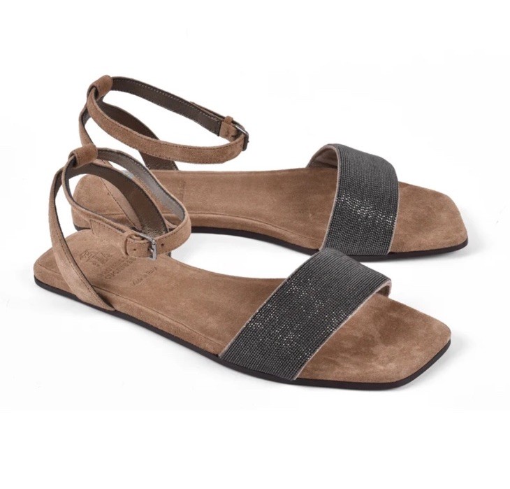 BRUNELLO CUCINELLI WOMEN’S 100% LEATHER MONILI BEAD SANDAL SHOE NWT MSRP $1430