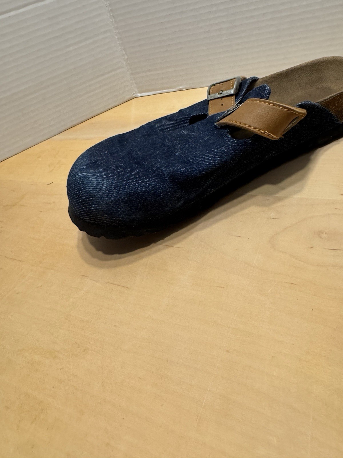 Birkenstock Betula Wm’s Blue Canvas Comfort Clogs Cork Footbed BuckleEU 39 US 8