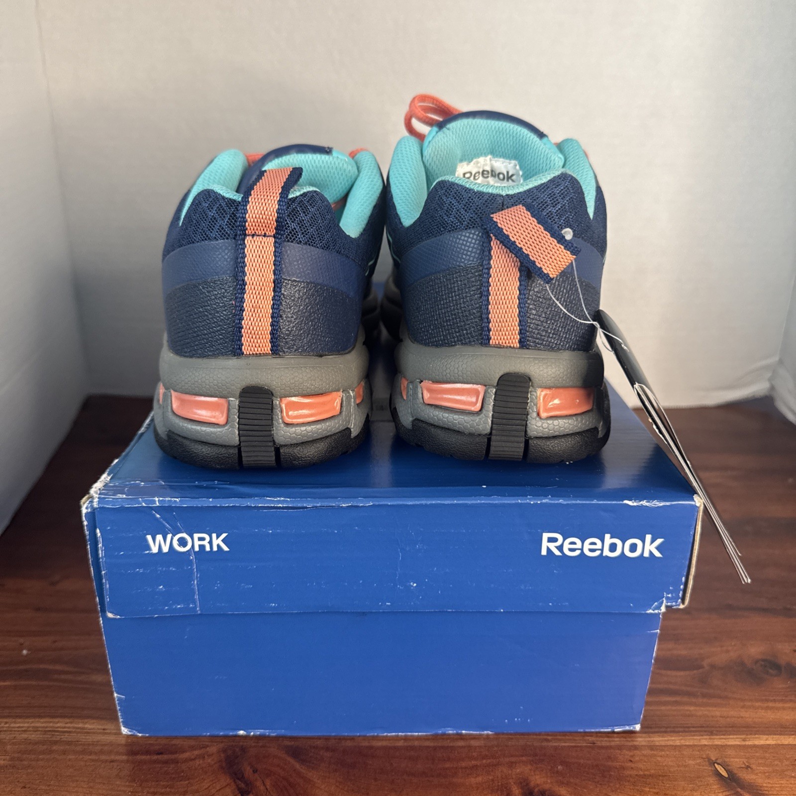 Reebok Composite Safety Toe RB426 W6.5 Exline Athletic Oxford Indigo Coral Shoes