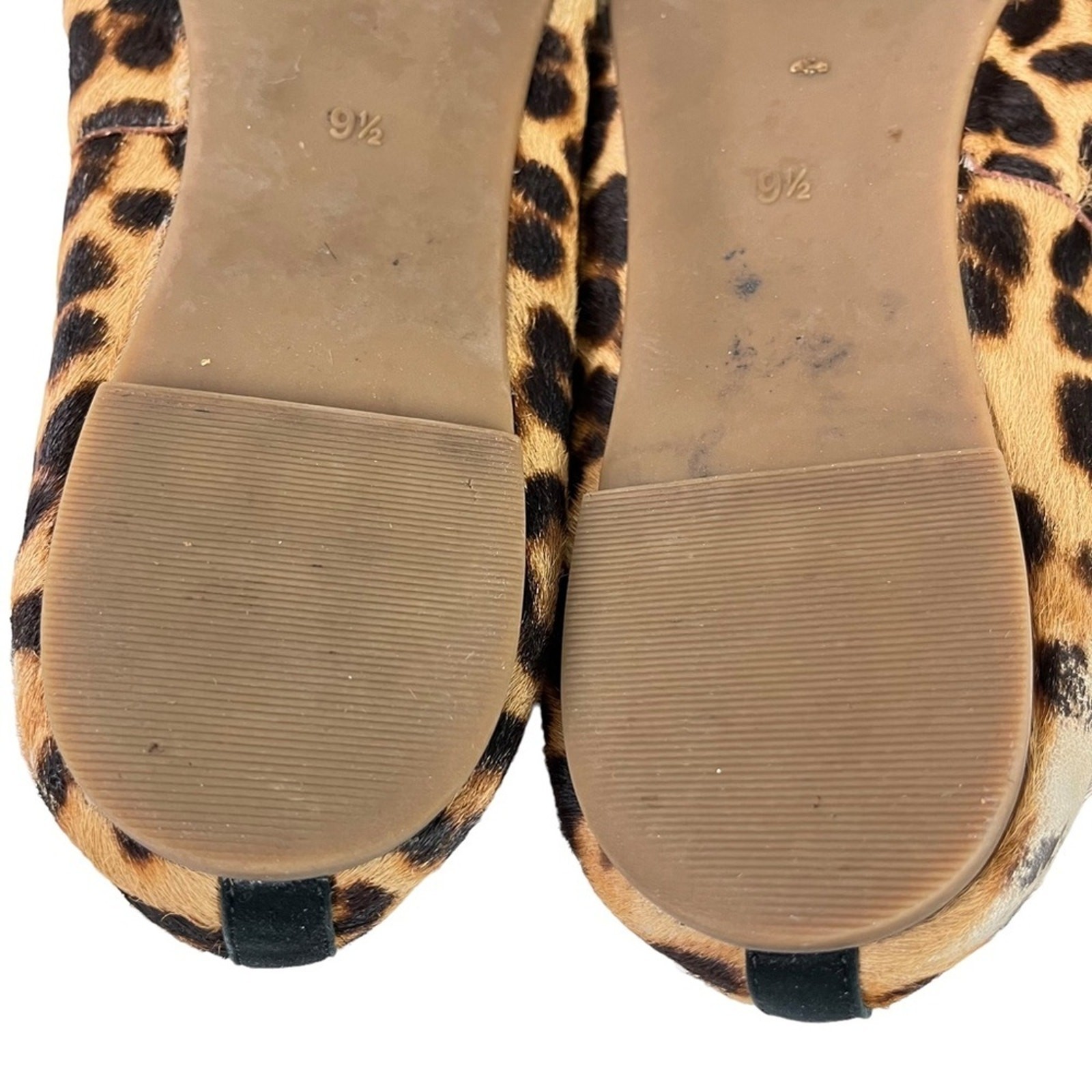MADEWELL Pony Calf Hair Fur Leopard Print Genuine Leather Flats Shoes Loafer 9.5