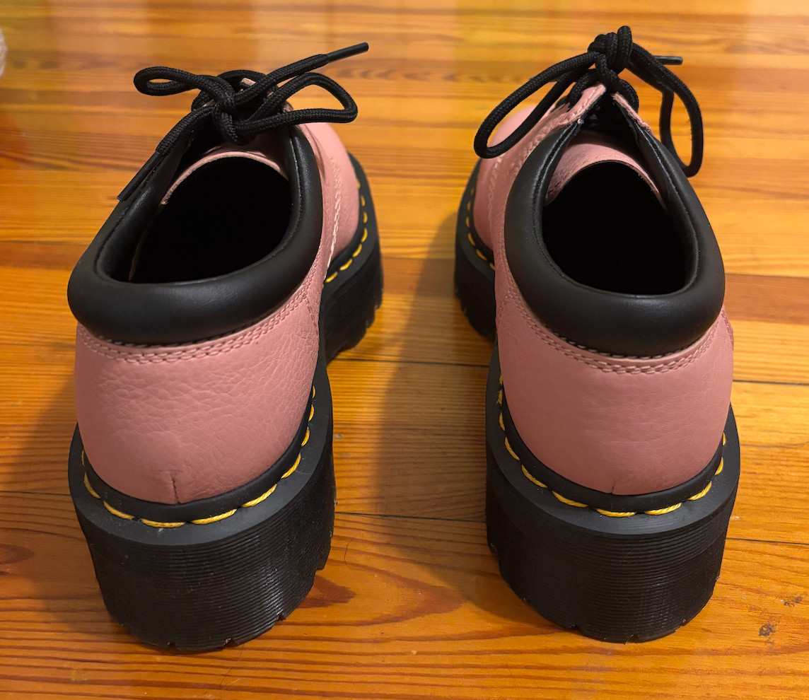 Dr. Martens 8053 Pisa Leather Platform Casual Shoes, Women Size 8, Peach Beige