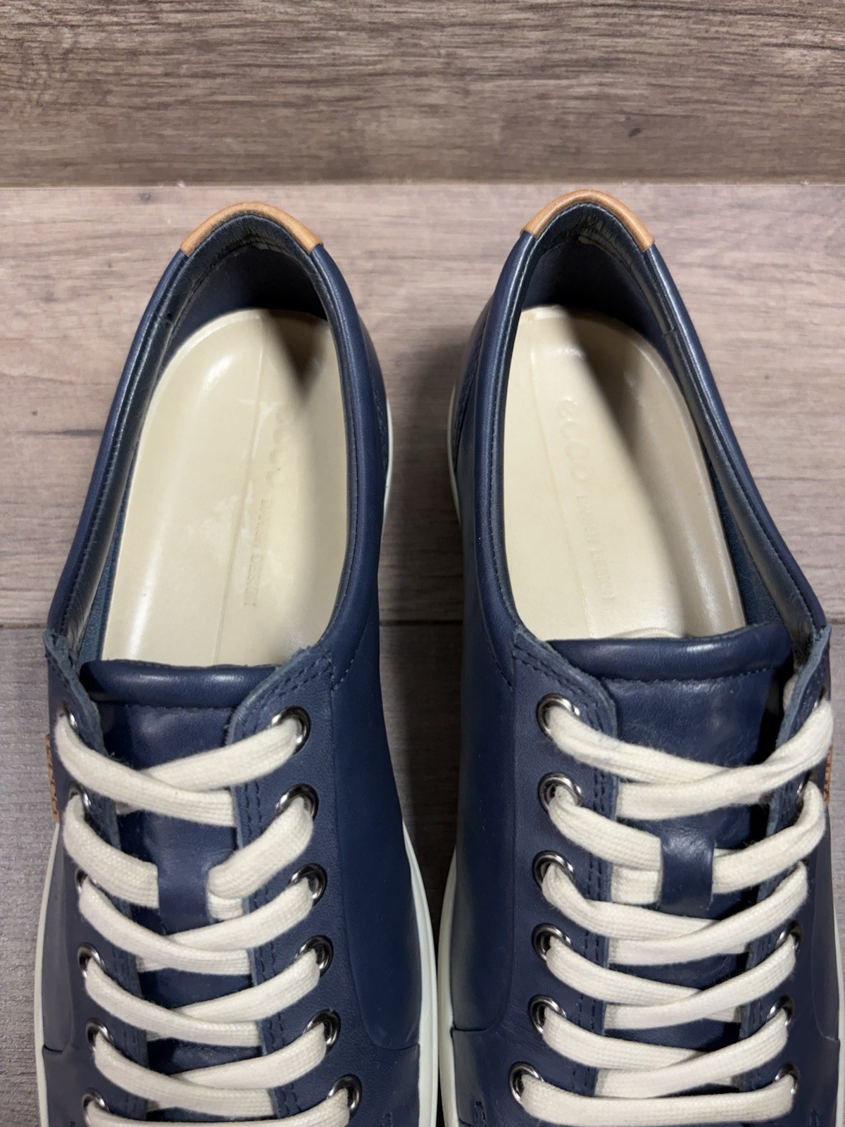 Ecco Soft 7 Walking Sneakers Shoes Blue Leather Womens Size EU 40 US 9