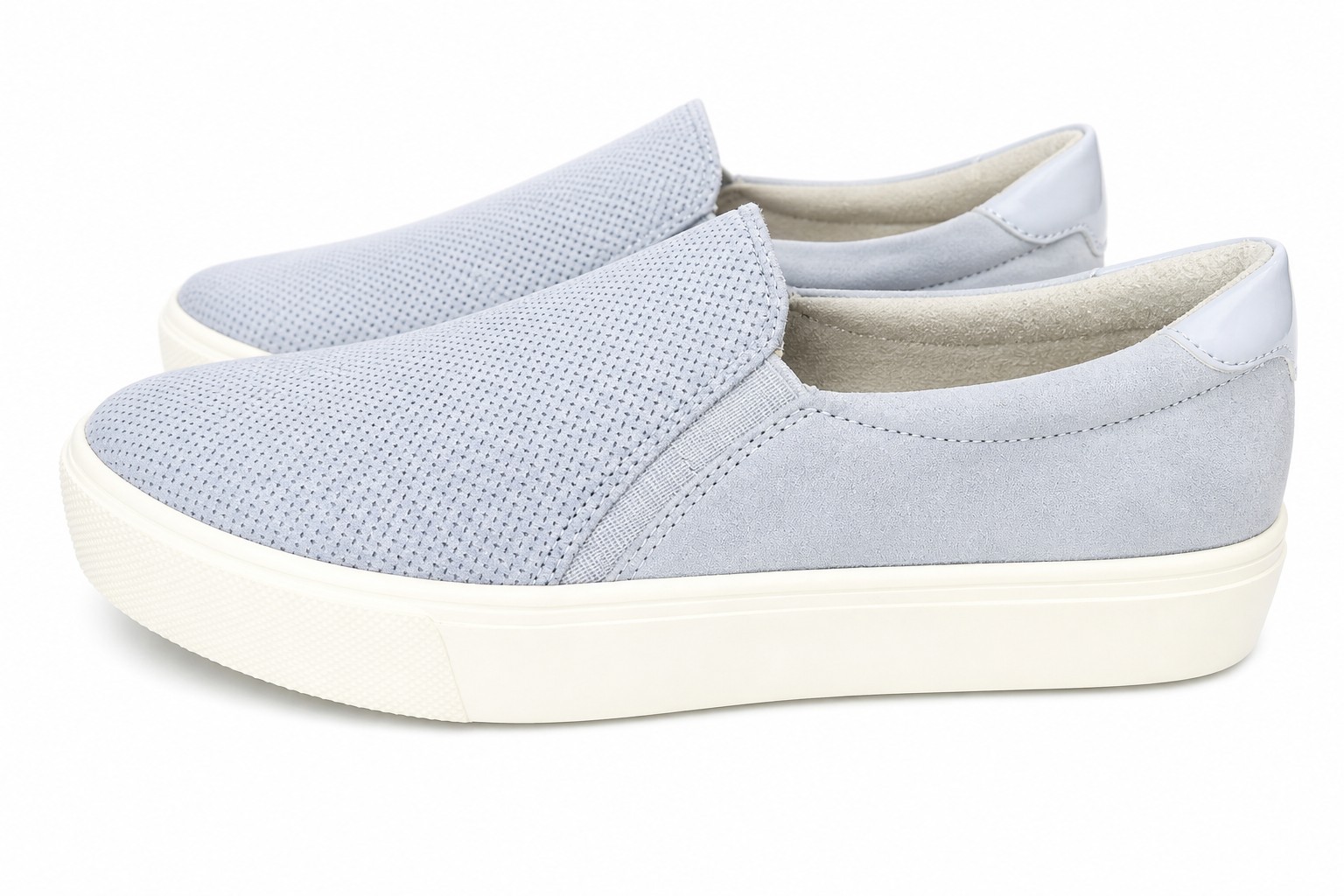 Dr. Scholls Be Free Comfort Slip On Light Blue Canvas Sneaker Women Shoe Sz 7 M