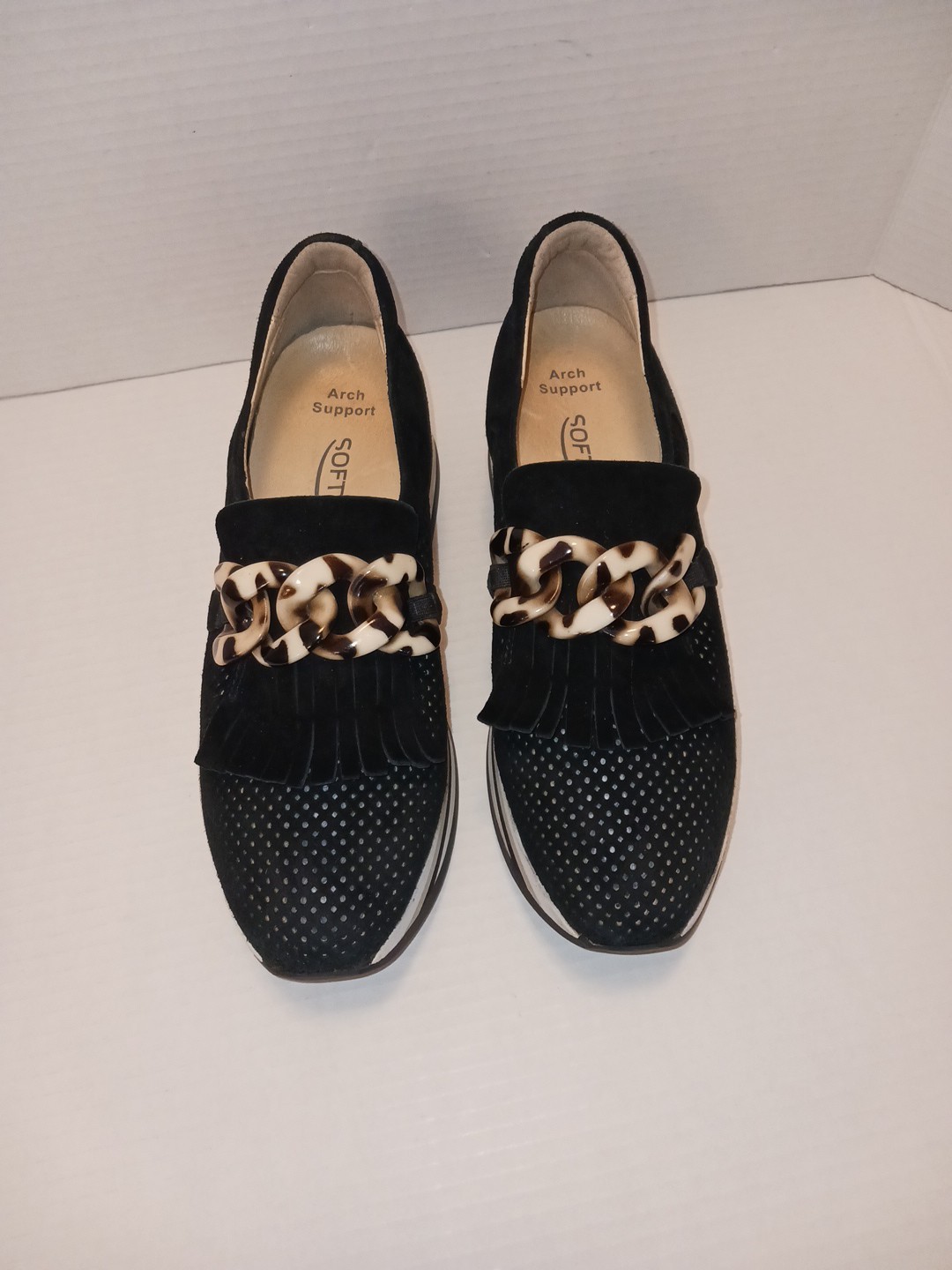 Softwaves Cadie 36 1/2 Women’s Sz 6 Shoes Black Arch Support Platform Sneakers