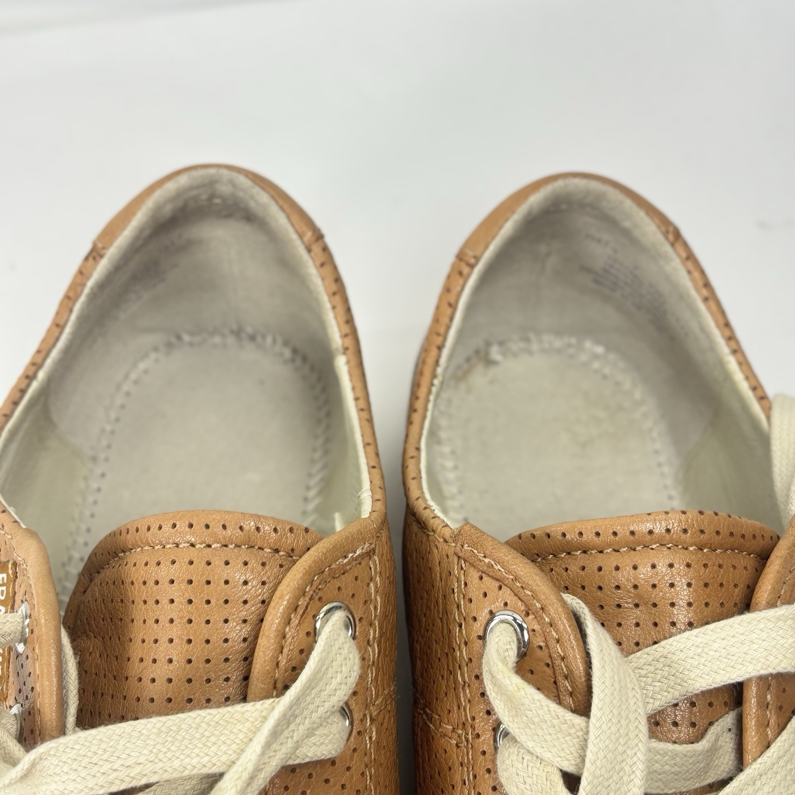 FRANKiE4 NAT II Sneakers Womens 7 Soft Tan Perforated Leather Comfort NO INSOLES