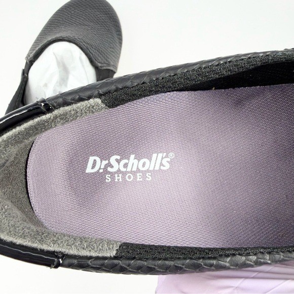 Dr. Scholls Nova Slip On Sneakers Black Snake Print Faux Leather Size 7M