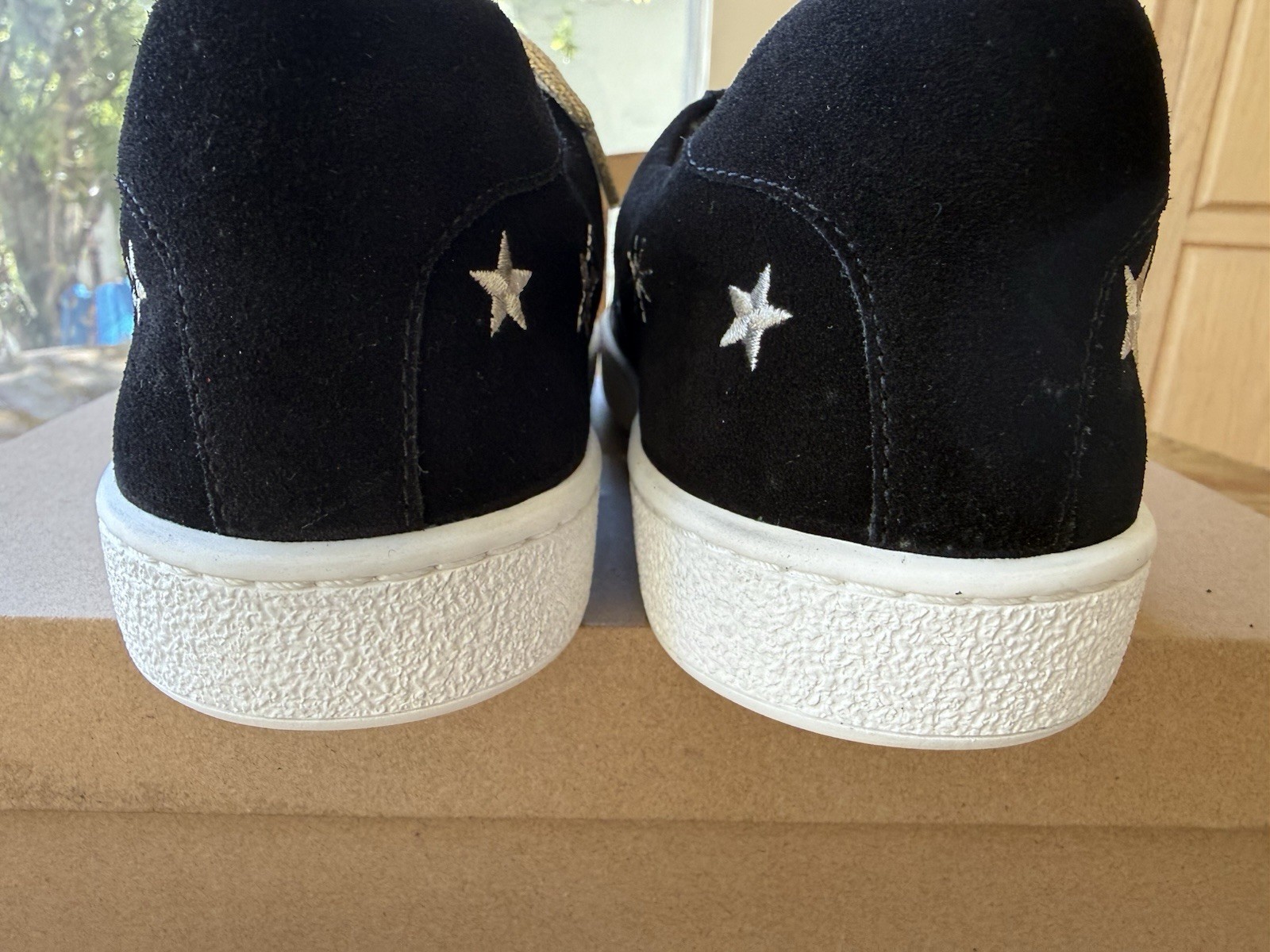 New in Box Johnny Was Lace Up Celestial Embroidered Suede Sneakers Size 9