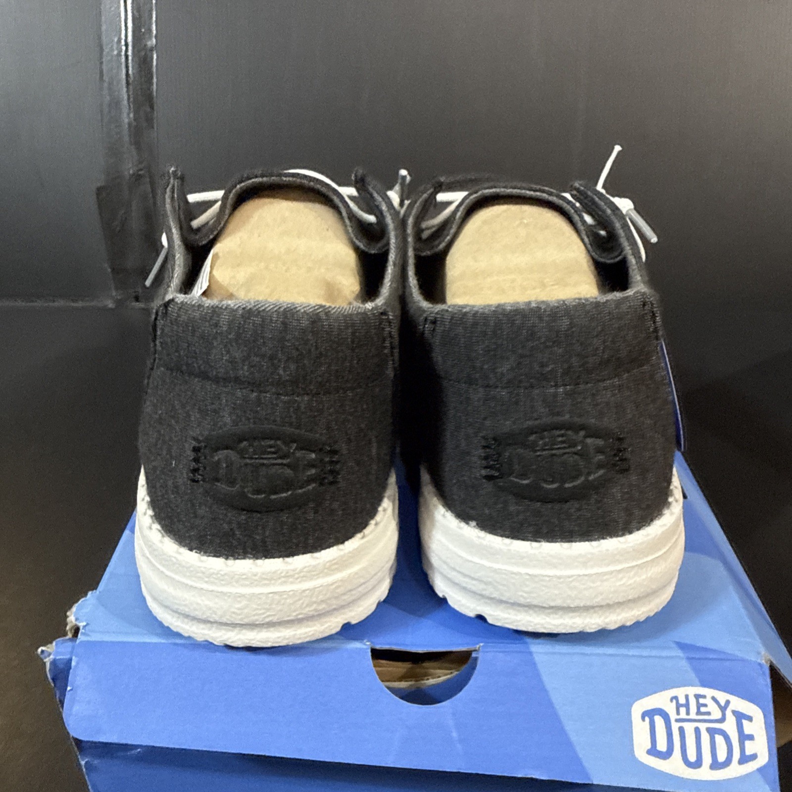 Hey Dude Woman’s Wally Stretch Jersey Slip On Black Size 11 NIB