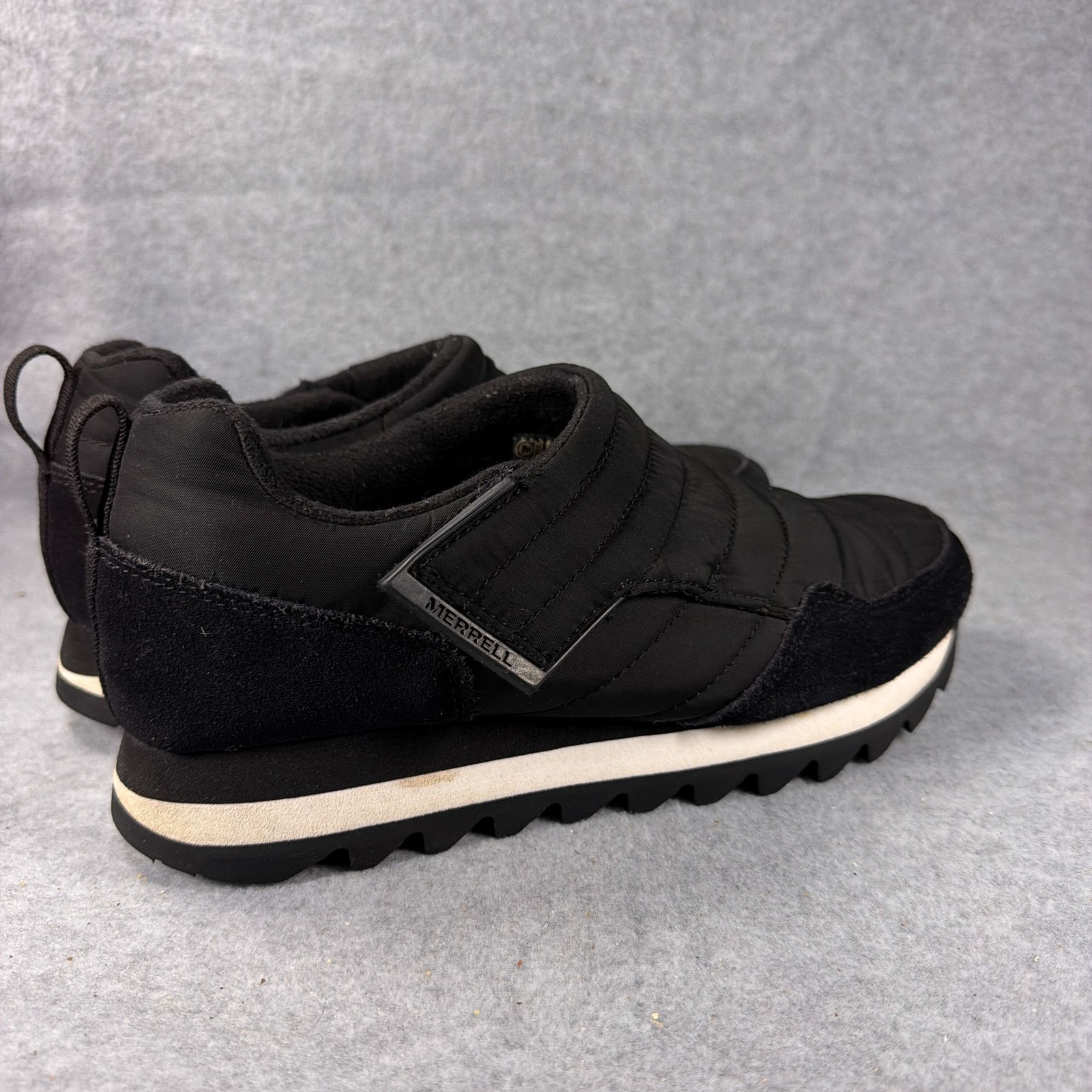 Merrell Alpine Moc Strap Polar Slip On Shoes Womens 9 Black Quilted Insulated