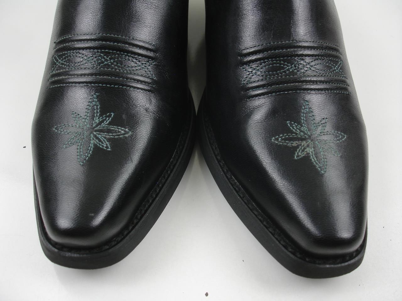 Women’s 9 B M Ariat Desert Star Black Leather Western Boots Mules Slip-On Slides