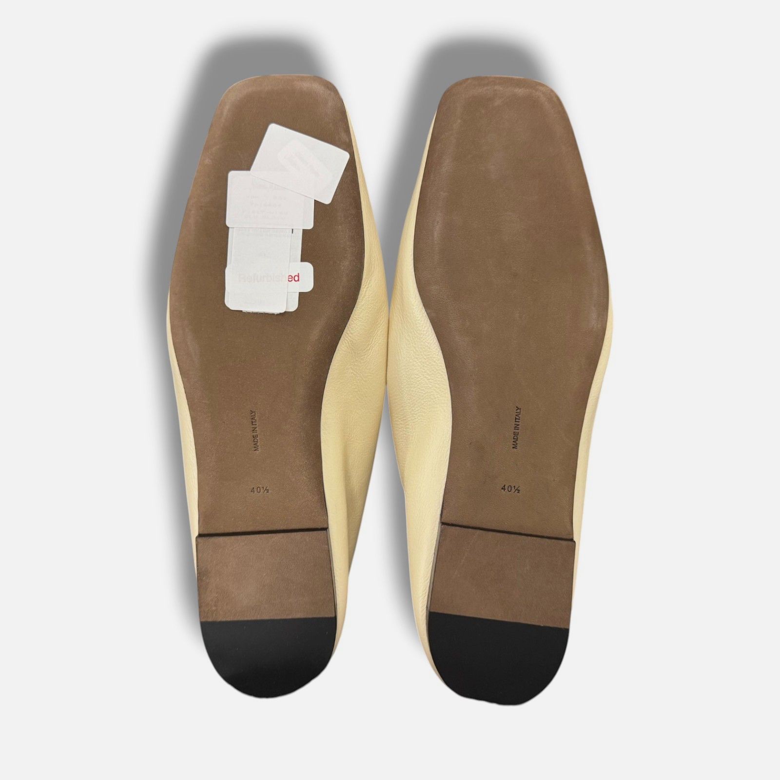 THE ROW Women’s Ivory Leather Square-Toe Loafers Shoes Size EU:40.5 US:10.5