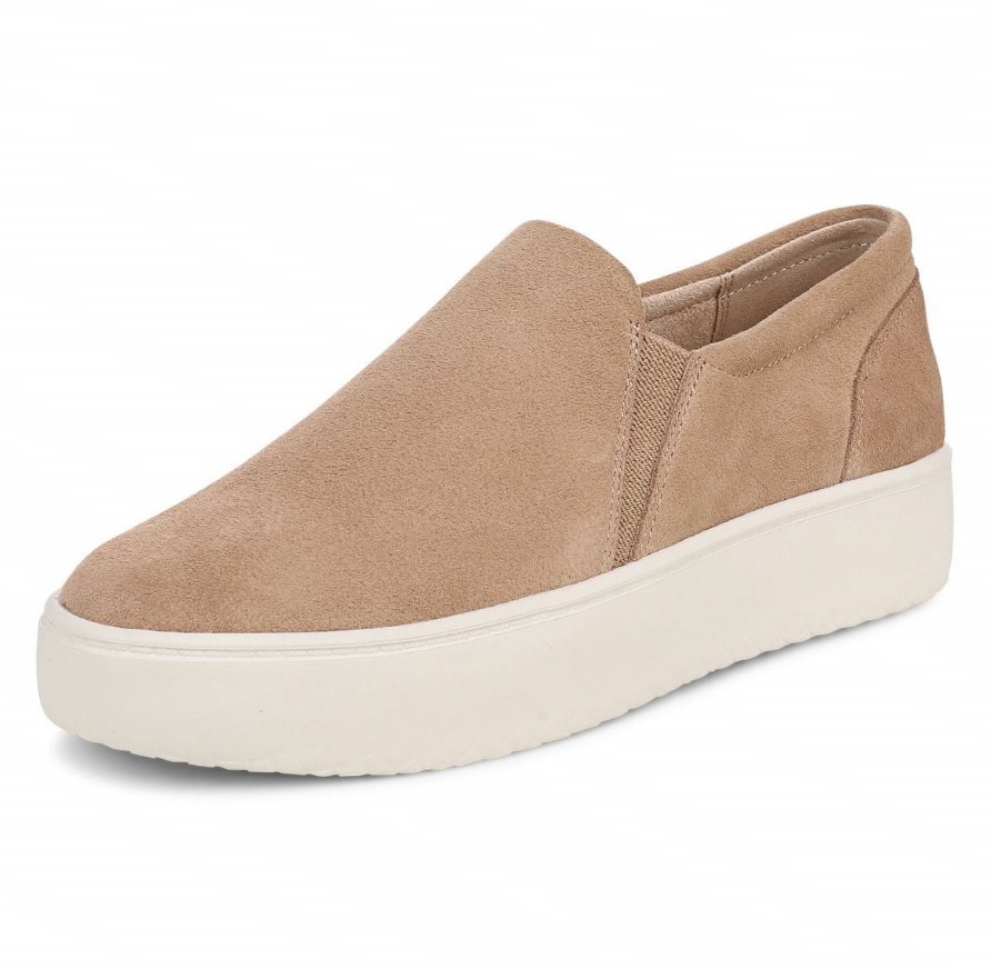 VIONIC Women Ellen Platform Slip On Sneaker, Desert Sand Suede (NEW)
