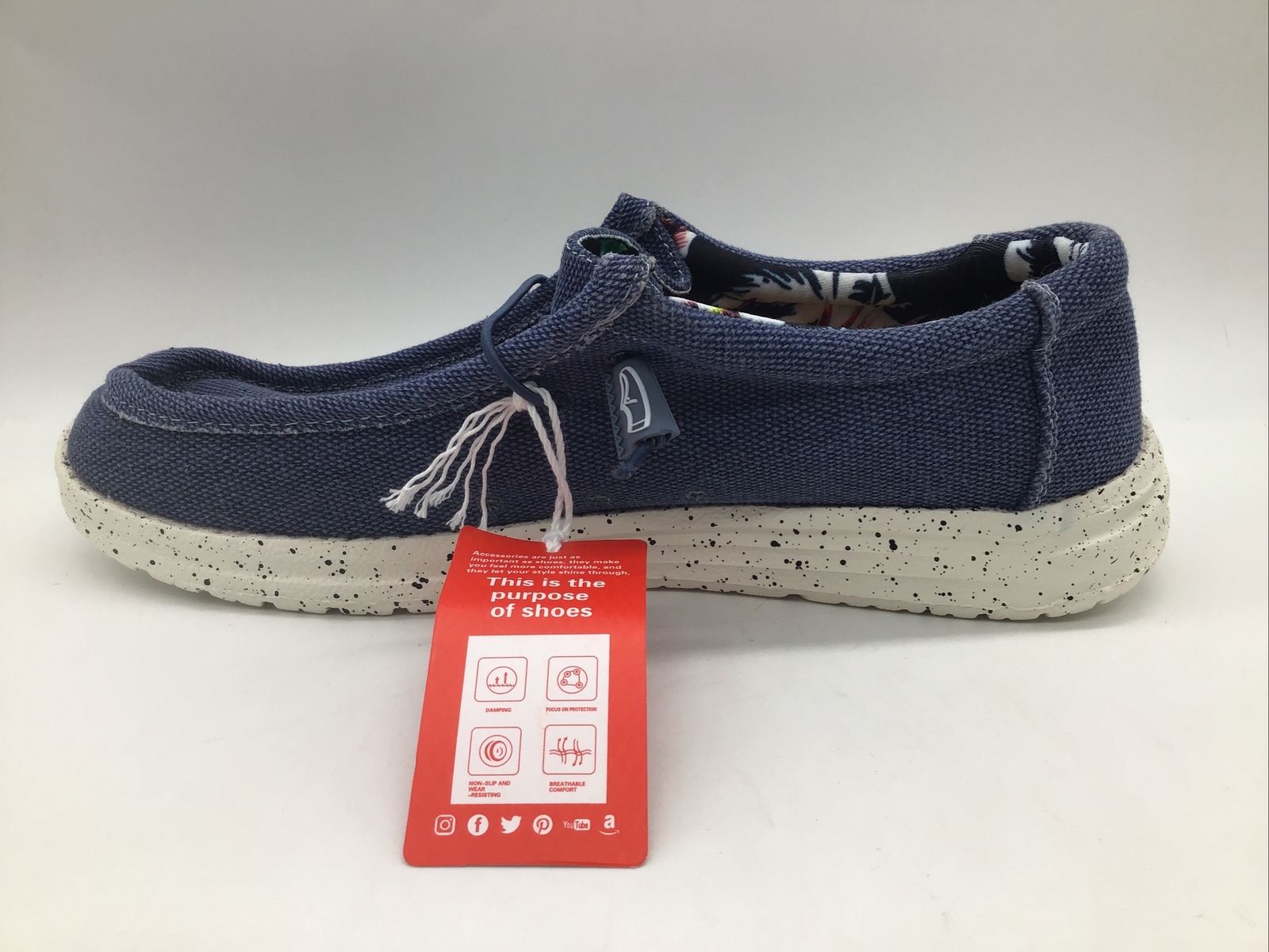 Women’s Blue Casual Canvas Slip On, Air Mesh Comfortable Loafers Sz. 11M