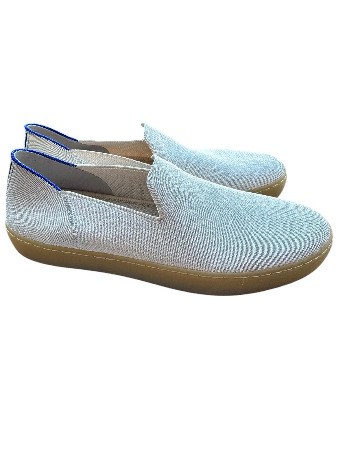Rothy’s The City Sneaker Slip-On Comfort Knit White/Blue/Beige Women’s 9 NWOB
