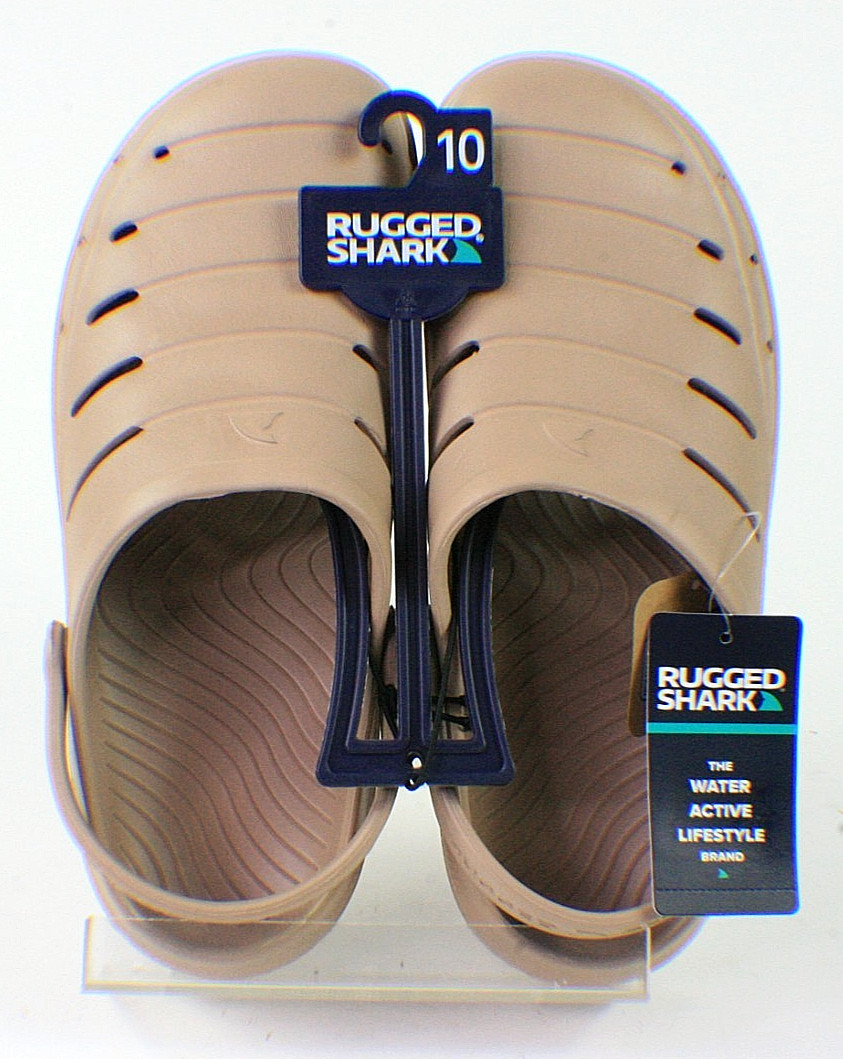 Rugged Shark Adult Size 10 Eva Slip-On Clogs Shoes Footwear Water Lifestyle Shoe