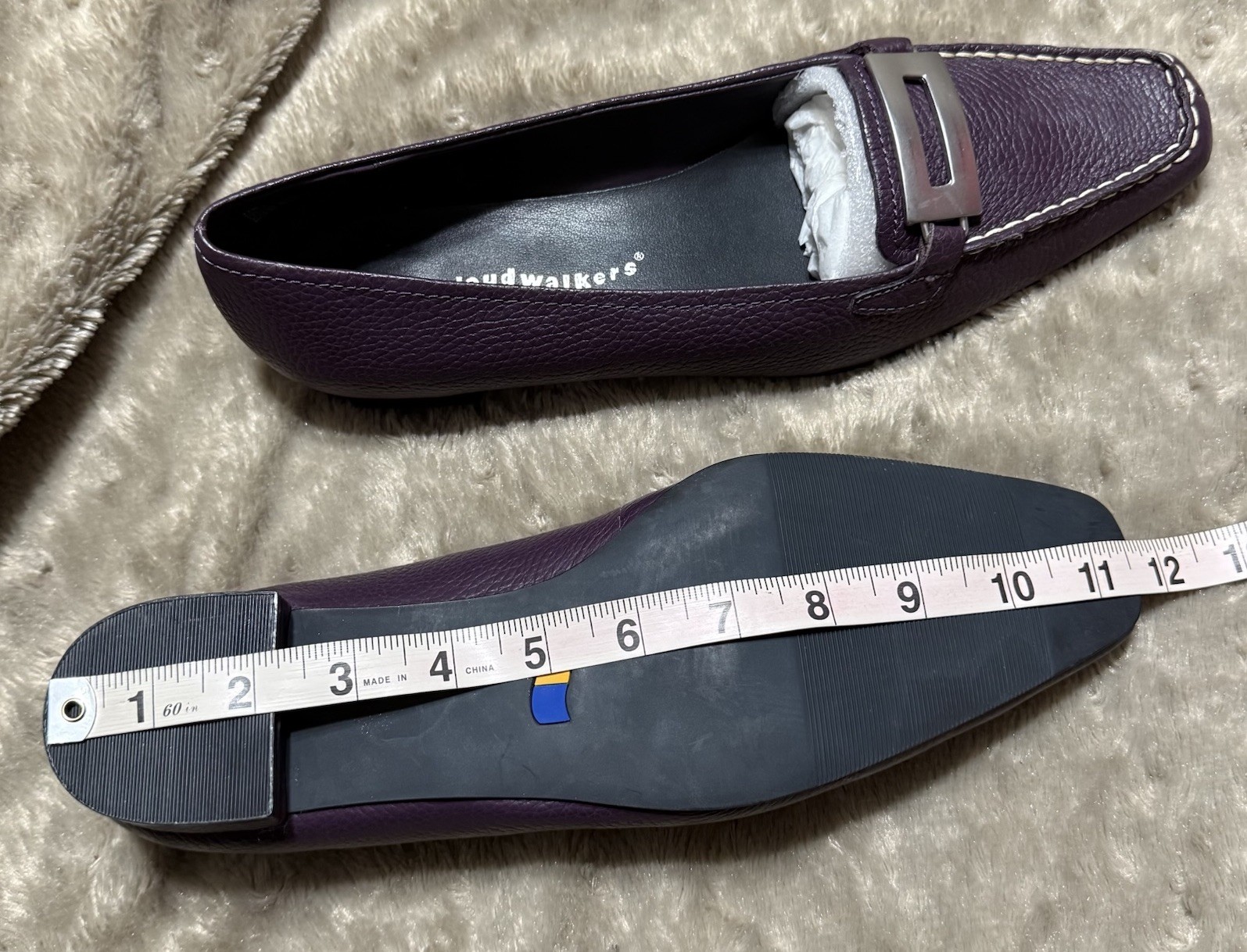 Cloud Walkers Castle Deep Purple Leather Slip On Comfort Shoes Womens 11W,NEW