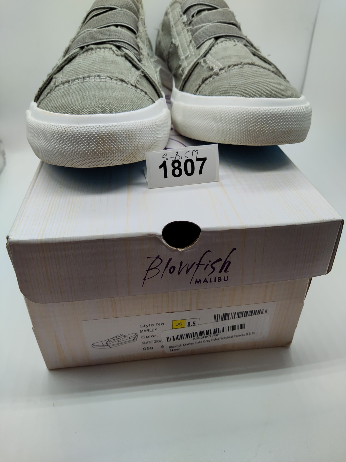 BLOWFISH Malibu Women’s Marley Slate Grey Washed Canvas Sneaker Size 8.5 #1807