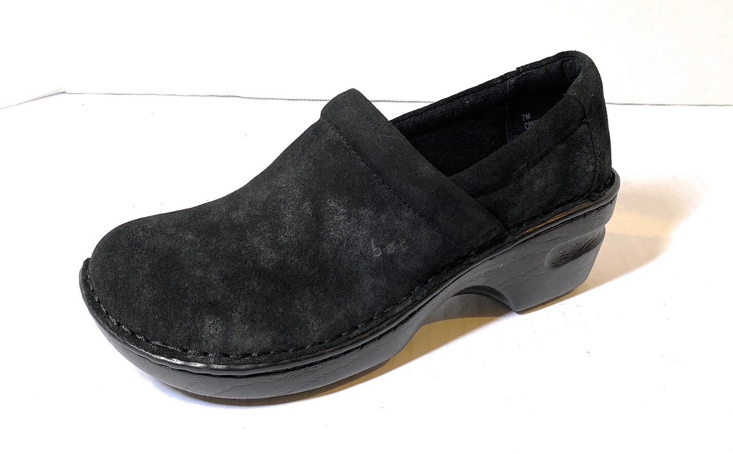 B.O.C. Women’s Peggy Suede Clog Shoes Black/Silver Met Suede Variety Sizes