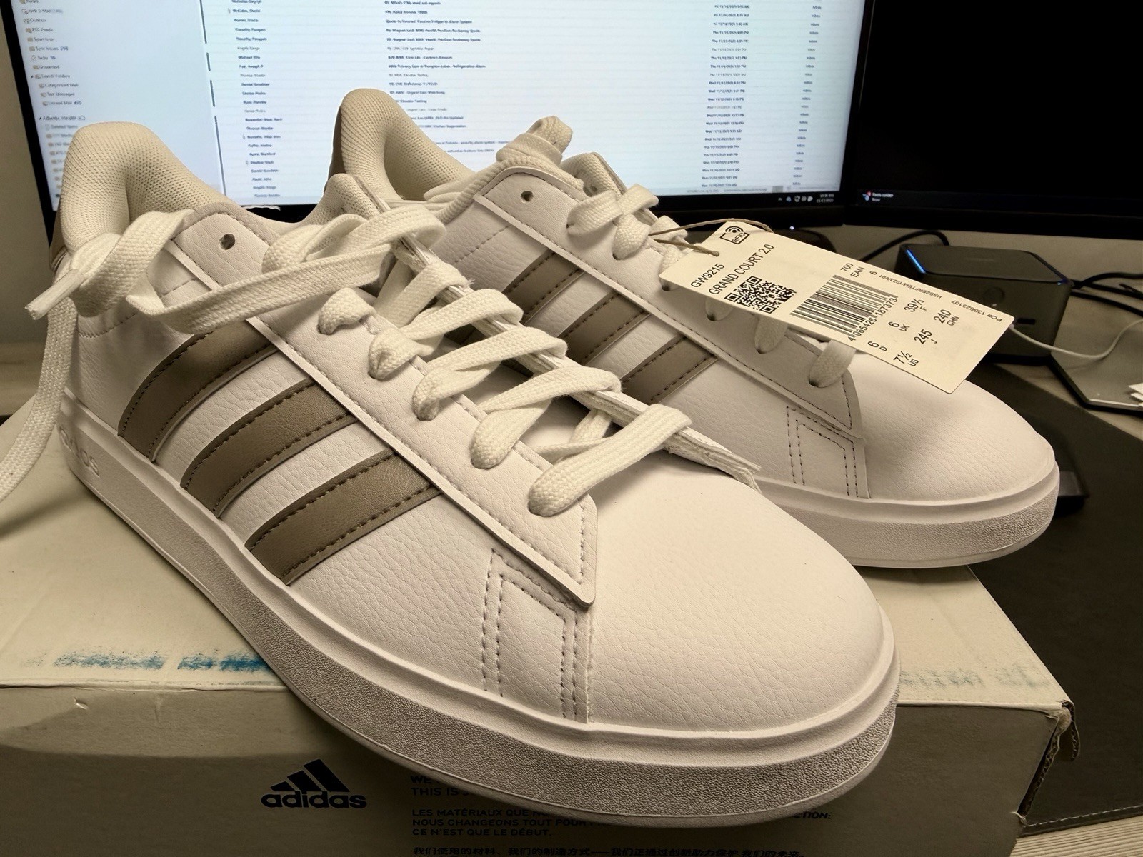 Shoes Universal women Adidas Grand Court 2.0 GW9215 White Size 7.5