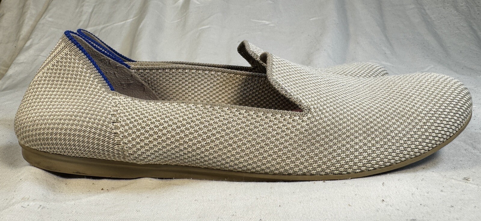 Rothy’s The Loafer 8 Ecru Beige Knit Sustainable Flat Shoe