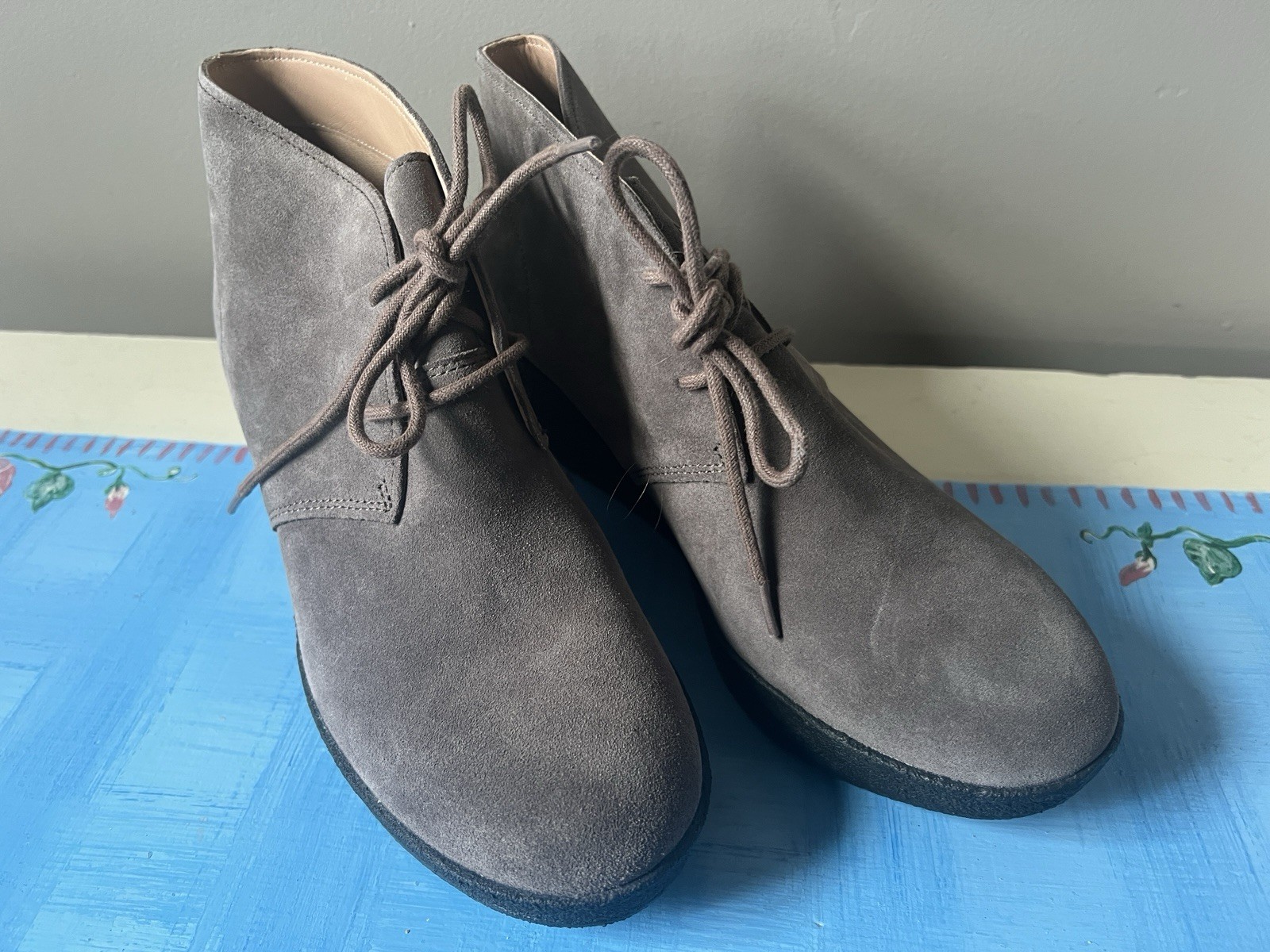 CLARKS ORIGINALS Athie Terra Desert Boots Wedge Sole Taupe Women’s 10 M NEW