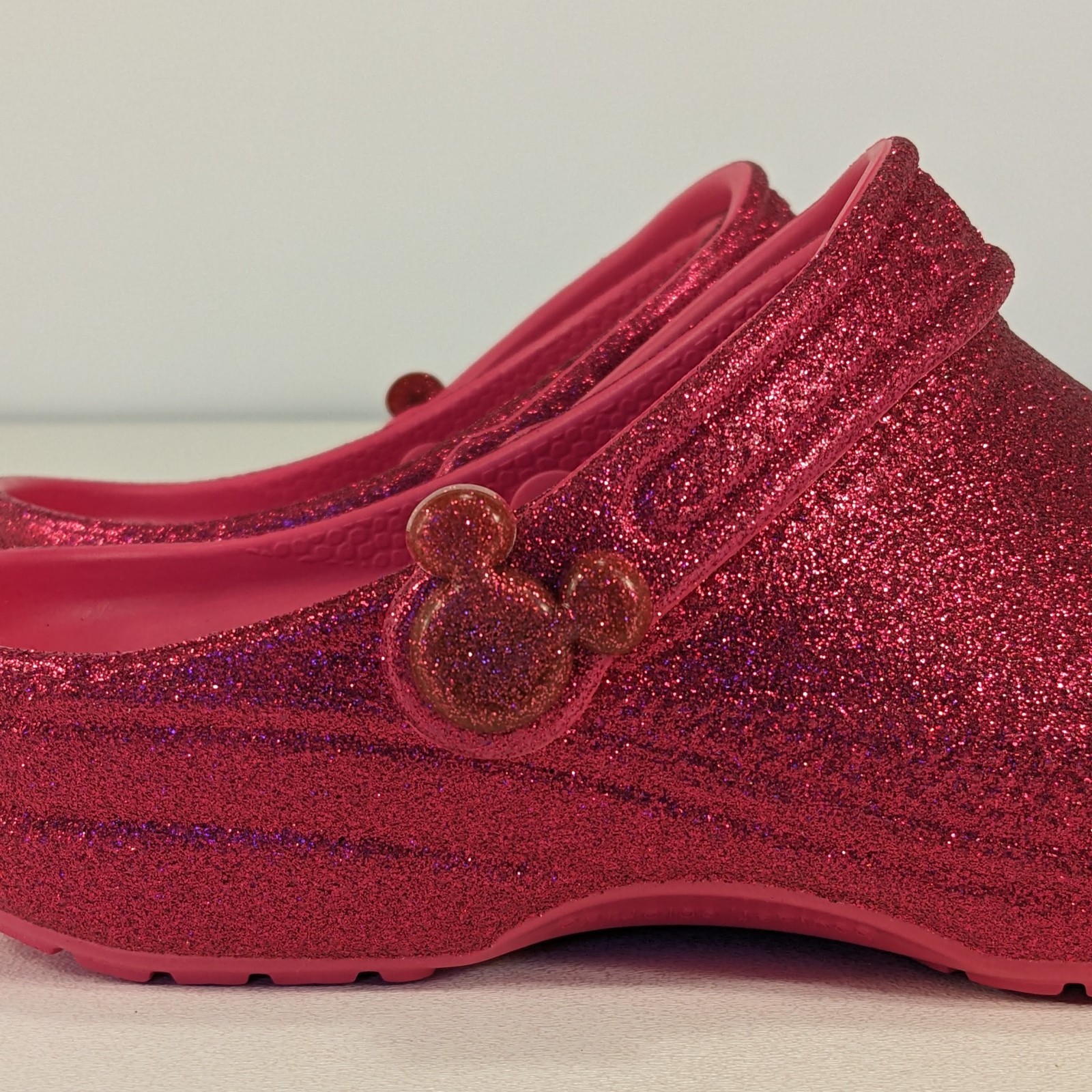 Crocs Disney Parks Pink Glitter Mickey Icon Clogs for Adults M5/W7