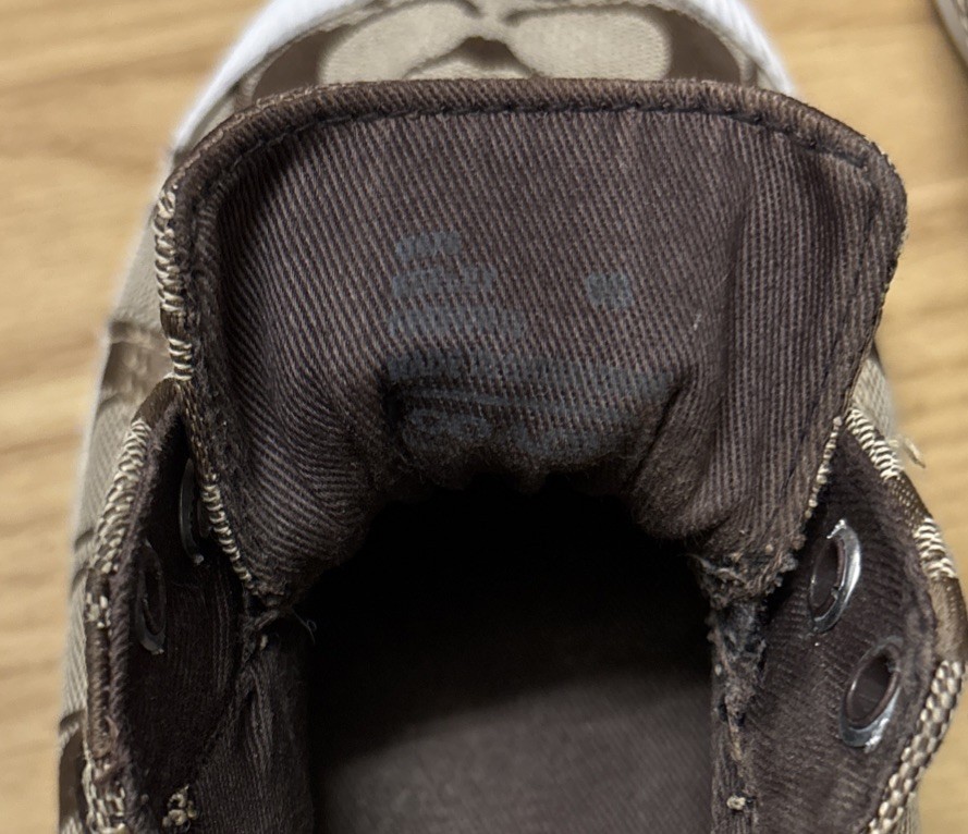Coach Keeley Khaki Signature C Logo Sneakers Slip On Shoes Embroidered Women 8.5
