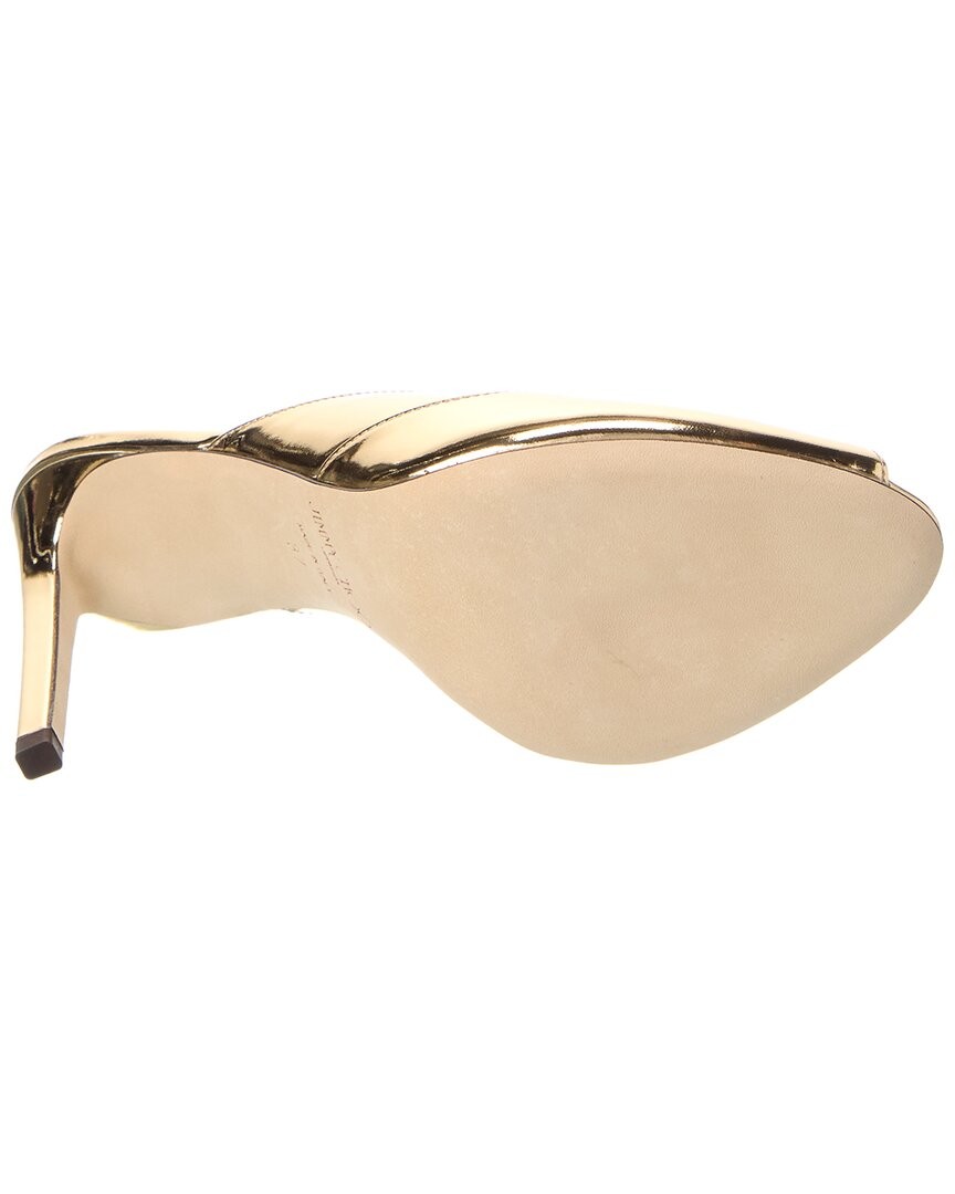 Jimmy Choo Brigitte 100 Leather Mule Women’s Gold 36