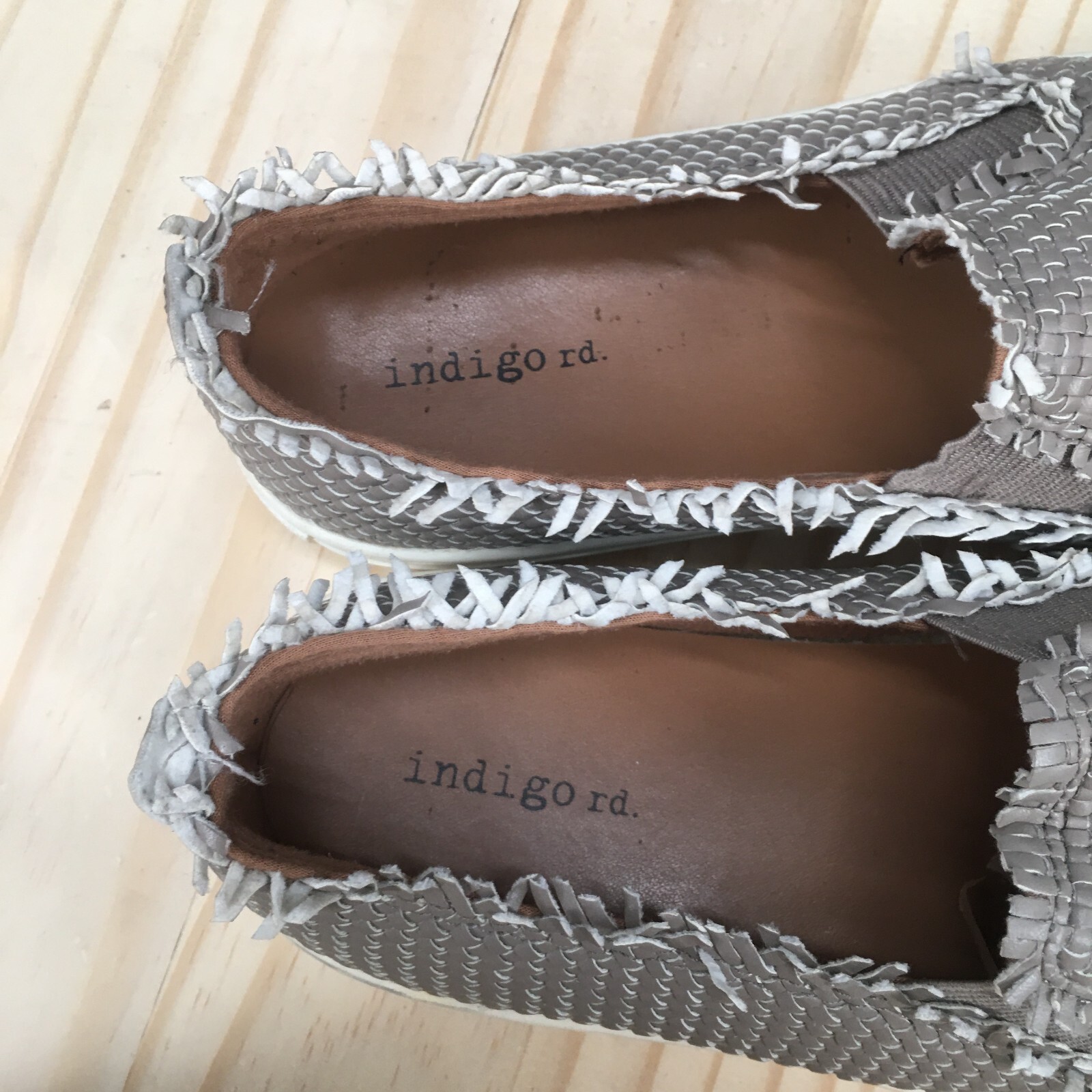 Indigo Rd Shoes Womens 6 M Kicky Slip On Sneakers Gray Woven Comfort Round Toe