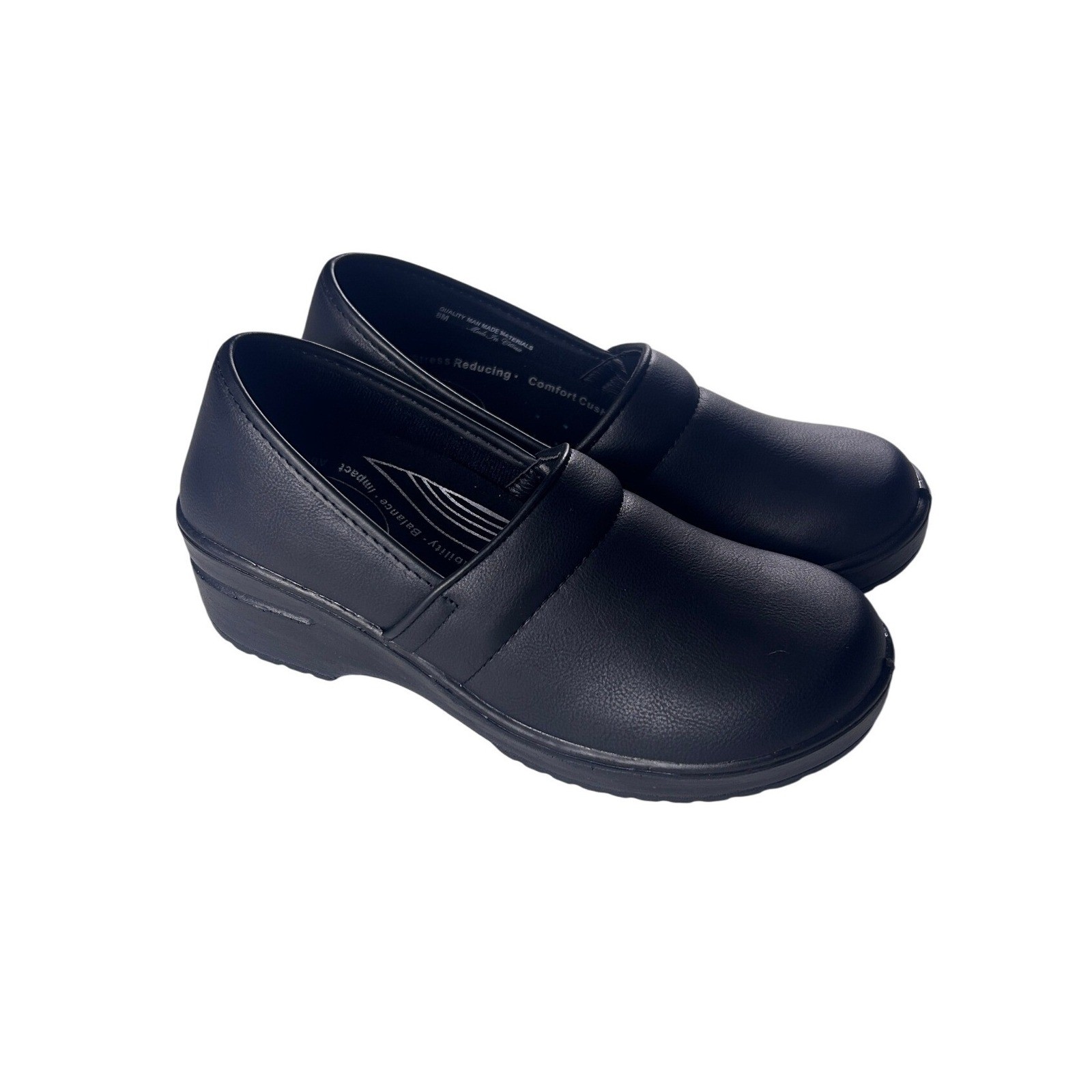 Easy Works by Easy Street Lyndee Black Slip Resistant Nursing Clogs Shoes 8M NEW