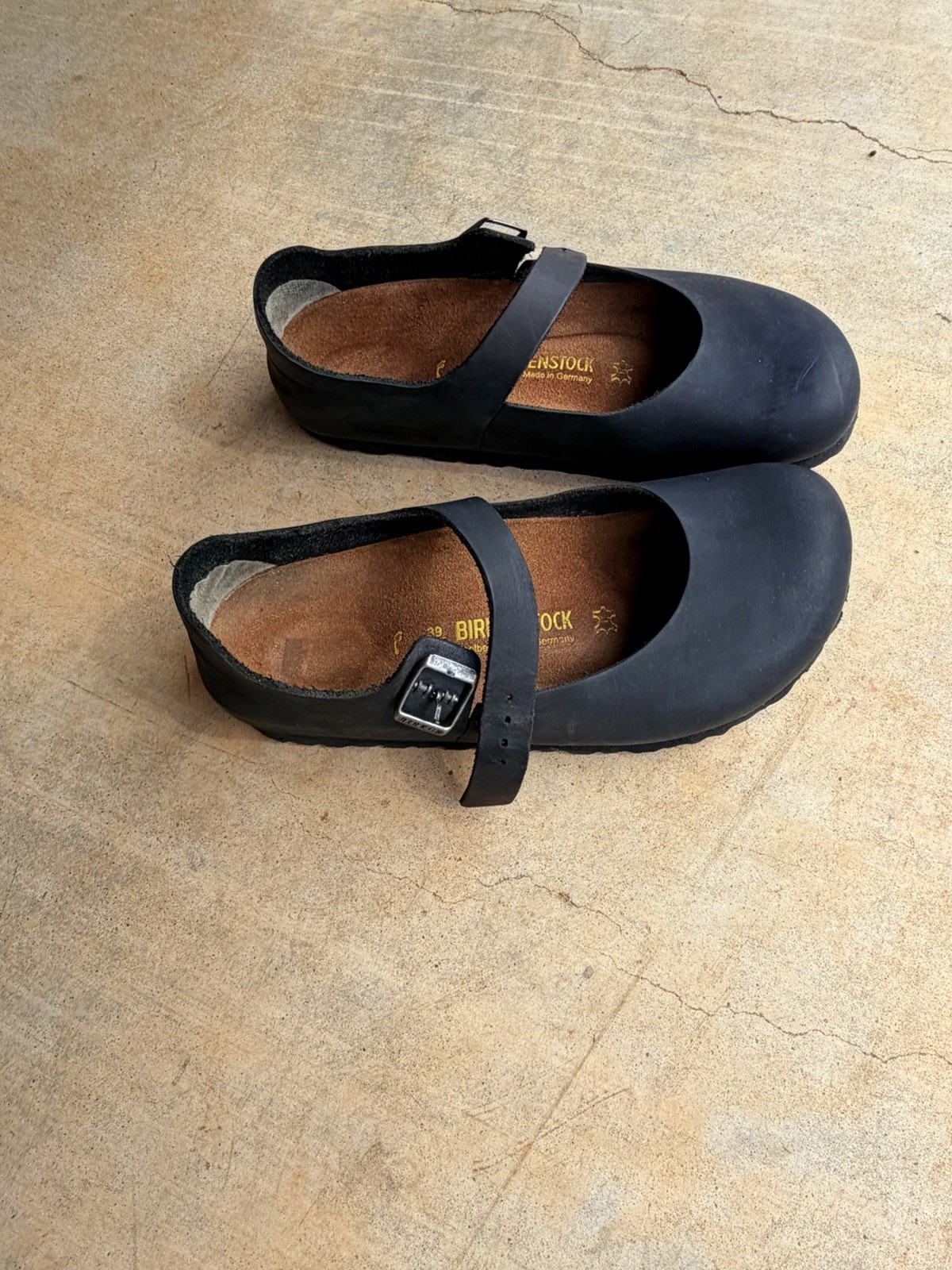 Birkenstock 39 Montova Black 100% Leather