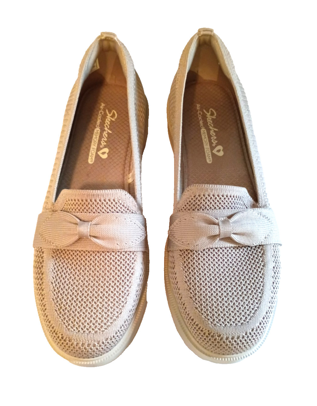 Skechers Cleo Recycled Washable Vegan Knit Loafers Taylor Taupe – 6M