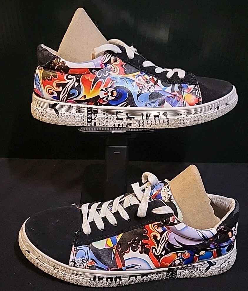 SHE & IN Graffiti Clown Print SHOE SIZE 41 US 10 See Photos Size Chart Sneaker