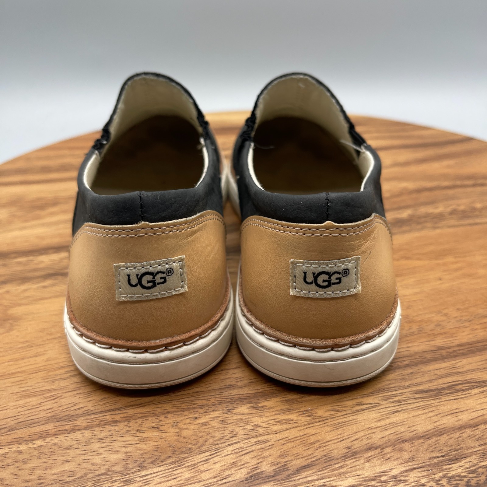 UGG Adley Shoes Womens Size 7 Black Nubuck Slip On Comfort Casual Sneakers