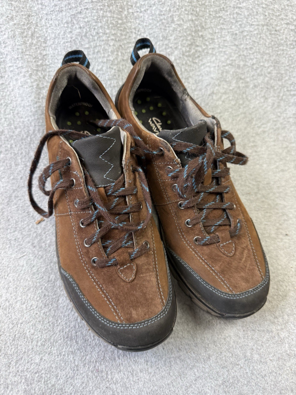 Clarks Wave Walk Hiking Walking Trail Shoes Women’s 9.5 Waterproof Leather Brown