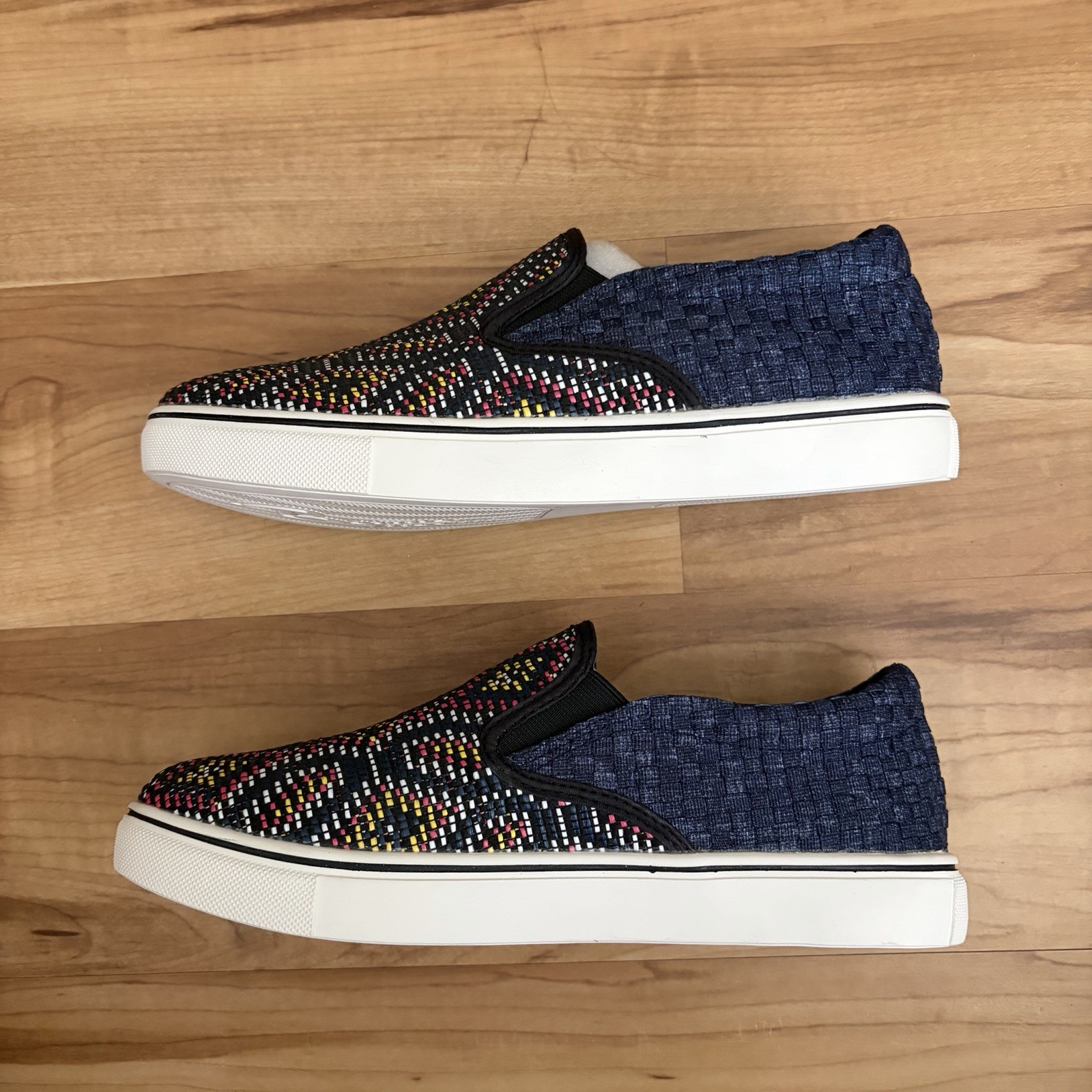 Bernie Mev Women’s Size USA 7 Woven Blair Slip On Geometric Pattern Memory Foam
