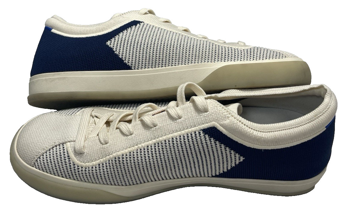 Rothy’s The Lace Up Sneaker Low Top Shoes Navy Blue & Cream Women’s Size 11