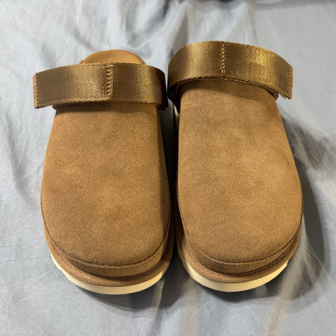 UGG Goldenstar Clog Women’s 7 Brown Suede Slip-On Comfort Adjustable Strap