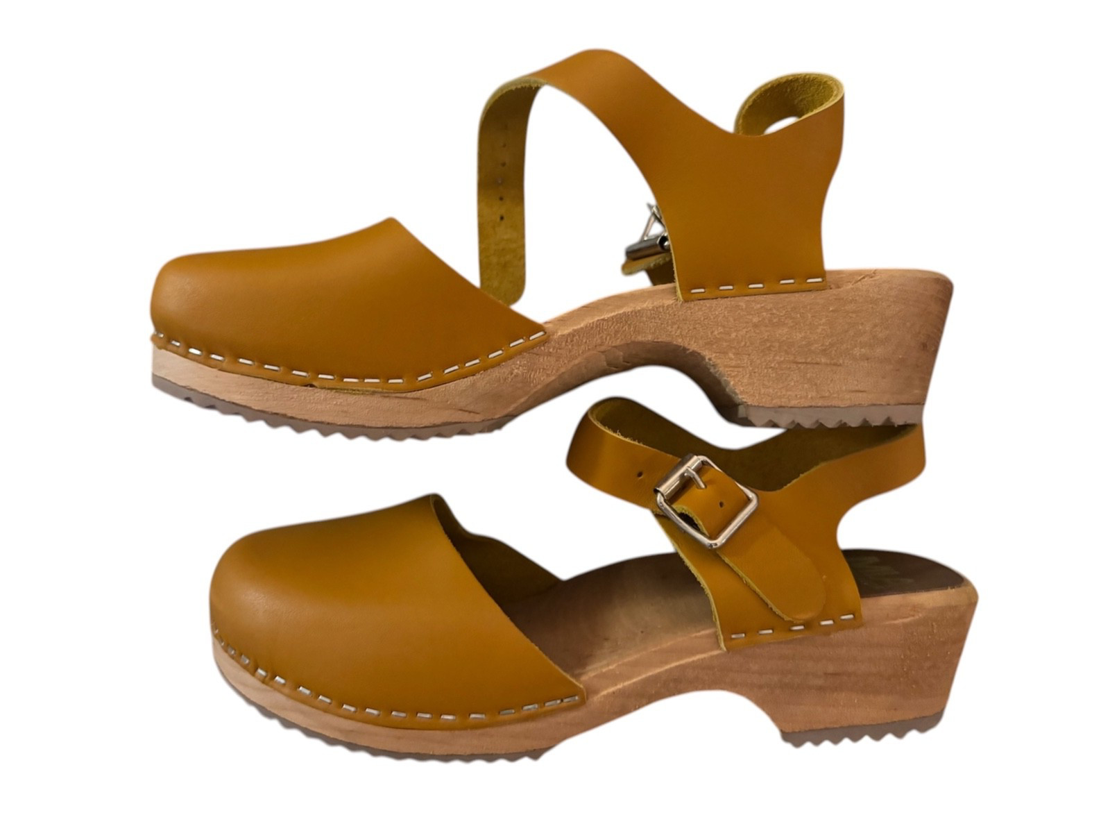 MIA Shoes Authentic Swedish Clogs Size 100M (US 10) Genuine Leather & Alder Wood