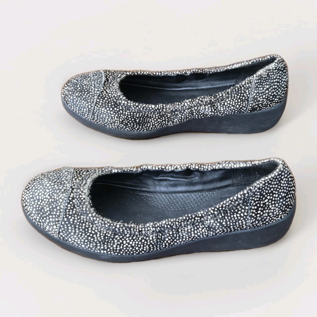 FitFlop SupercomFF™ Ballet Flats Black & White Pony Hair Leather EU 36.5 / US 6