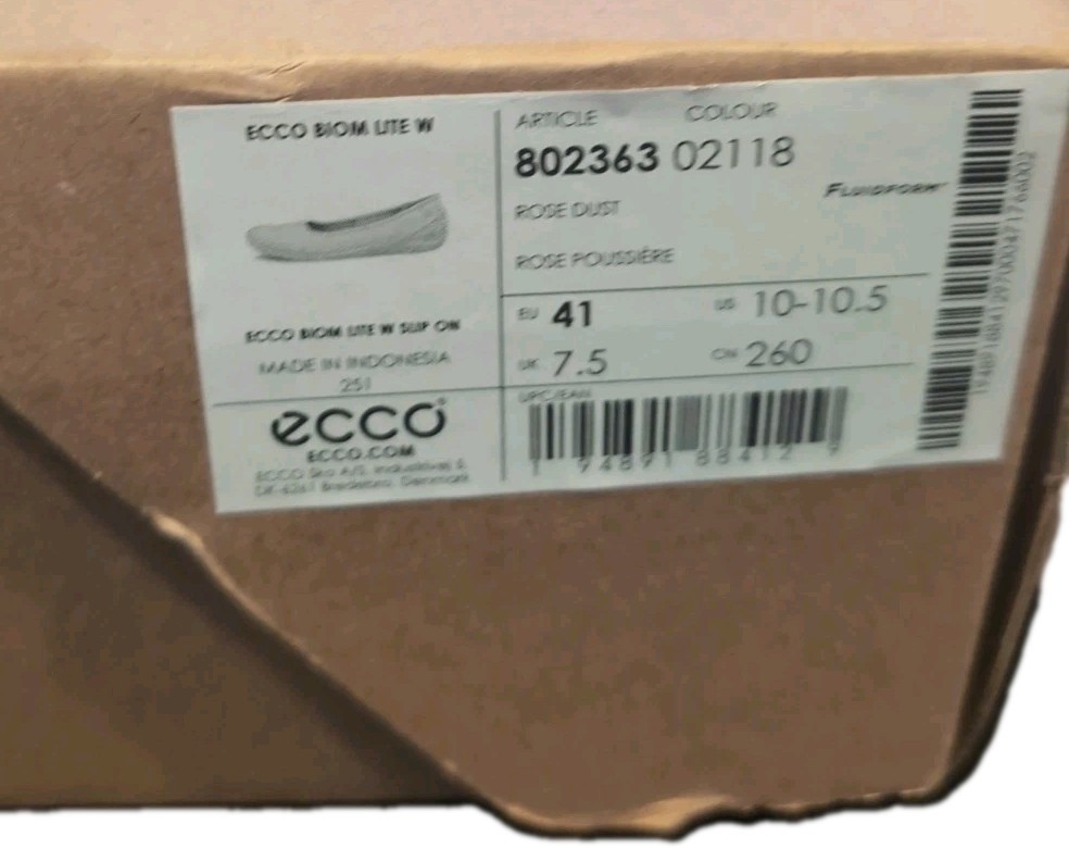ECCO Biom Lite W Slip-On Flats Rose Dust Pink Leather Comfort 10-10.5 EU 41