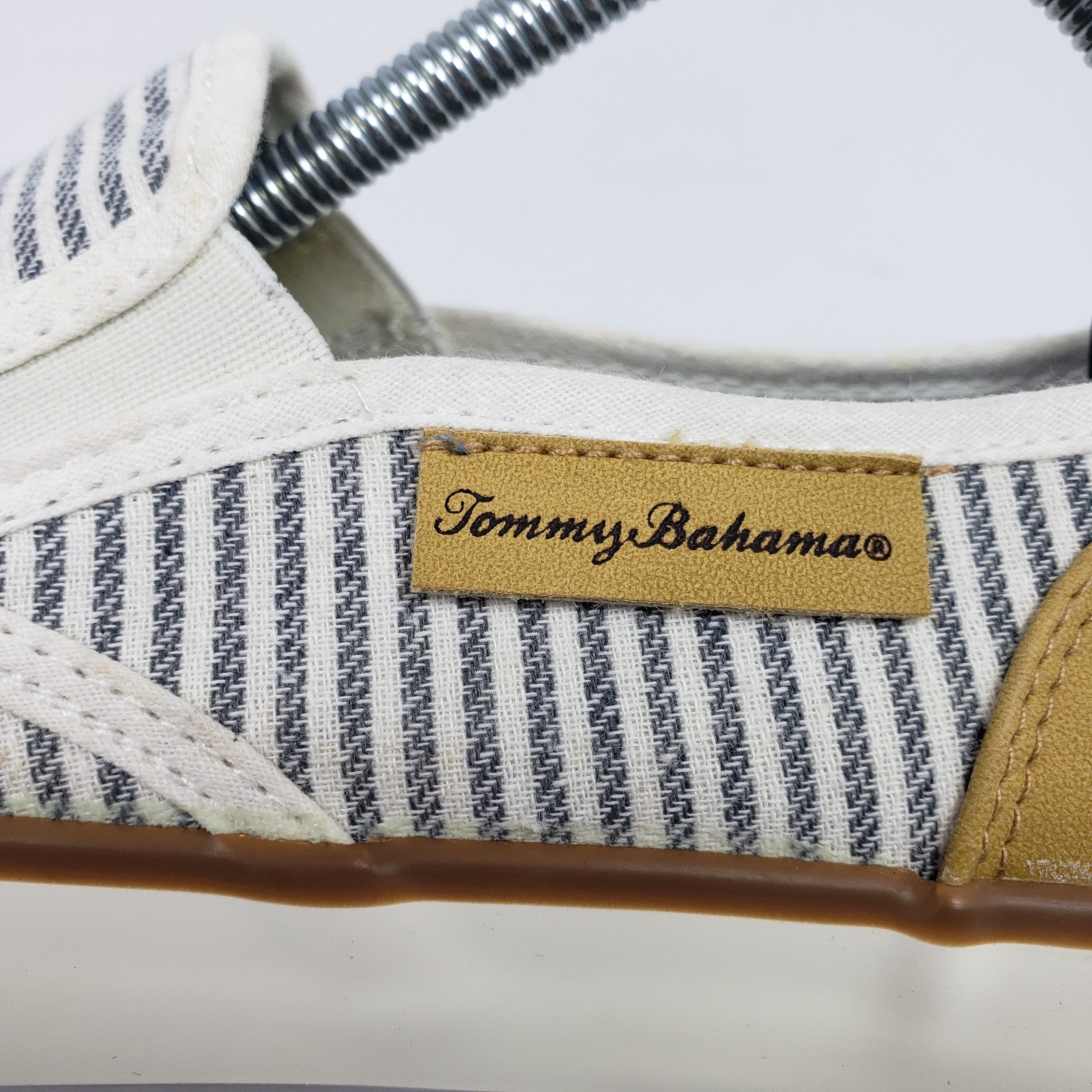 Tommy Bahama Womens Size 6 Blue White Striped Sailor Slip On Loafer Shoes