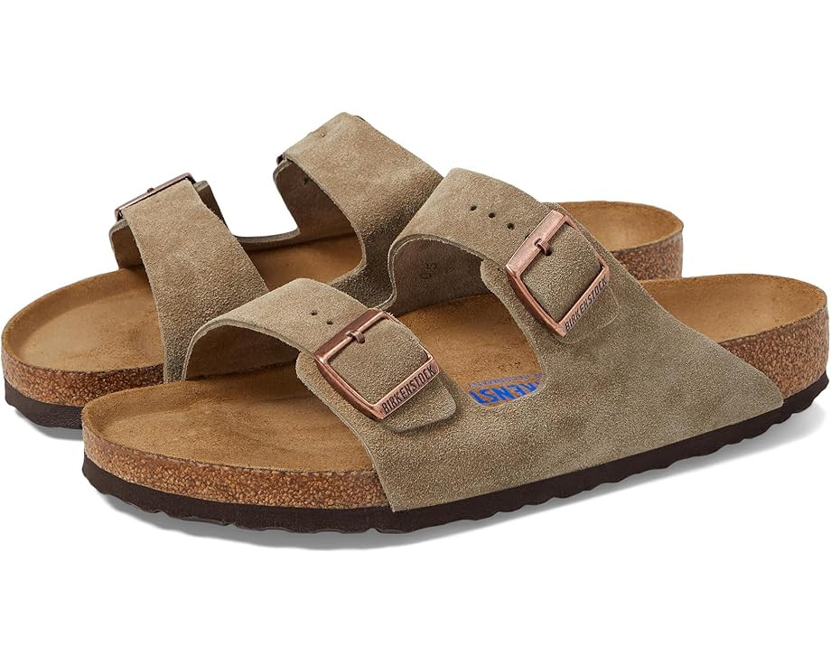 Birkenstock Arizona Taupe/Black/Mink/Mocha Soft Footbed Suede Unisex Sandals