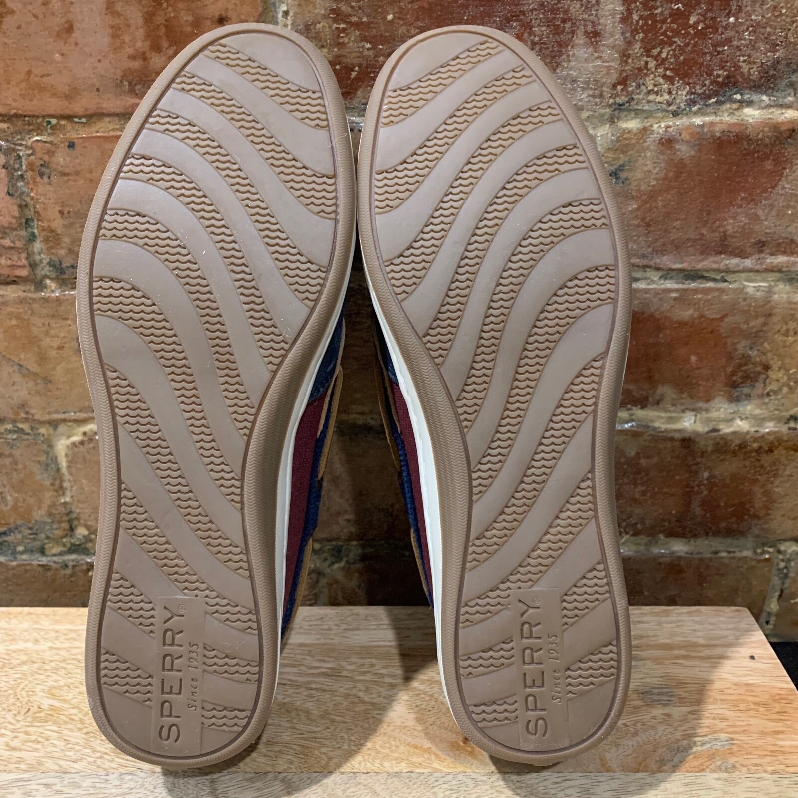 NEW! Sperry Koifish Navy/Burgundy Leather Boat Shoes Women’s Size 5.5 (STS84072)