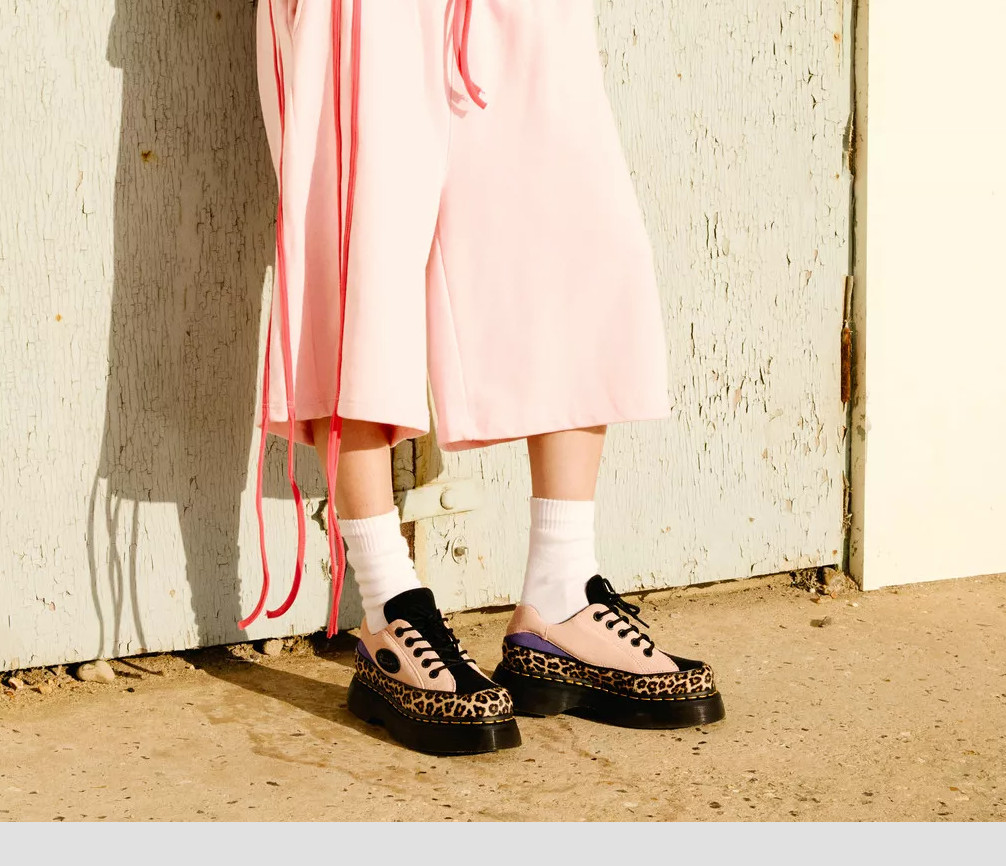 Dr. Martens BUZZ 5-Eye Leopard Spot Hair on & Suede Shoes MSRP$195 CUTE & CHIC
