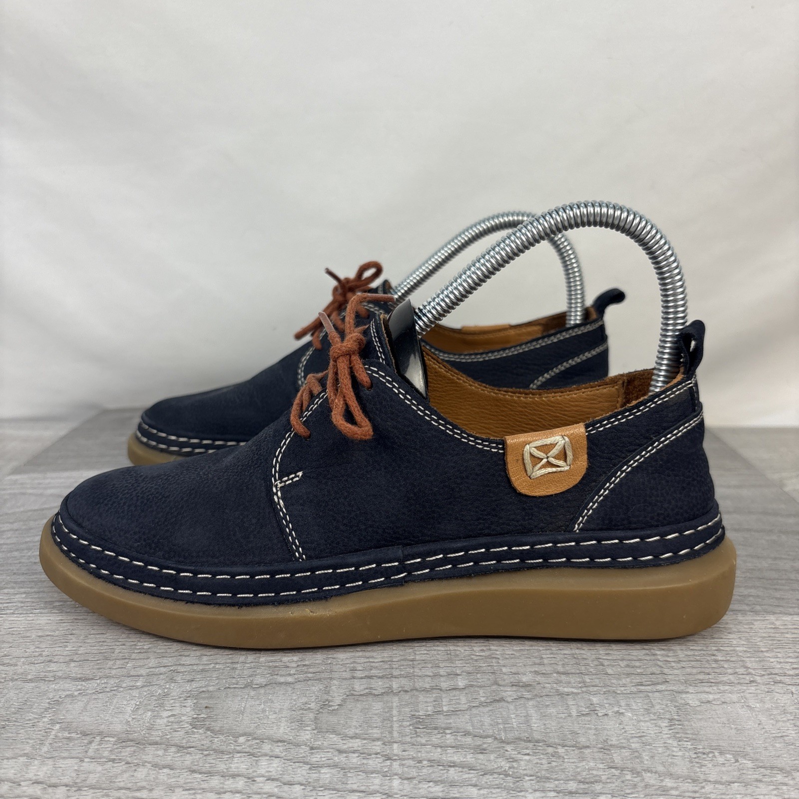 Sanata Navy Leather Lace Up Comfort Shoes Women’s 7